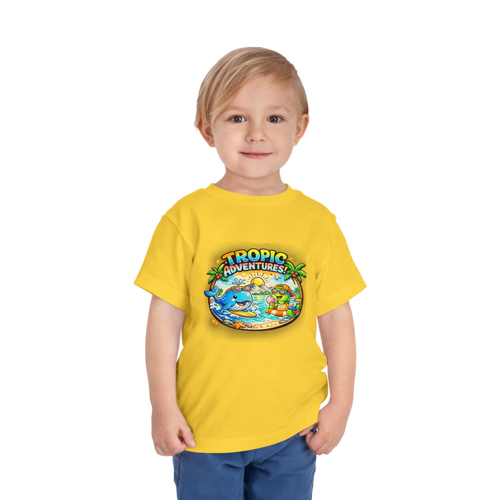 Toddler Tee — 'Tropic Adventures' Cute Beach Cartoon Shirt