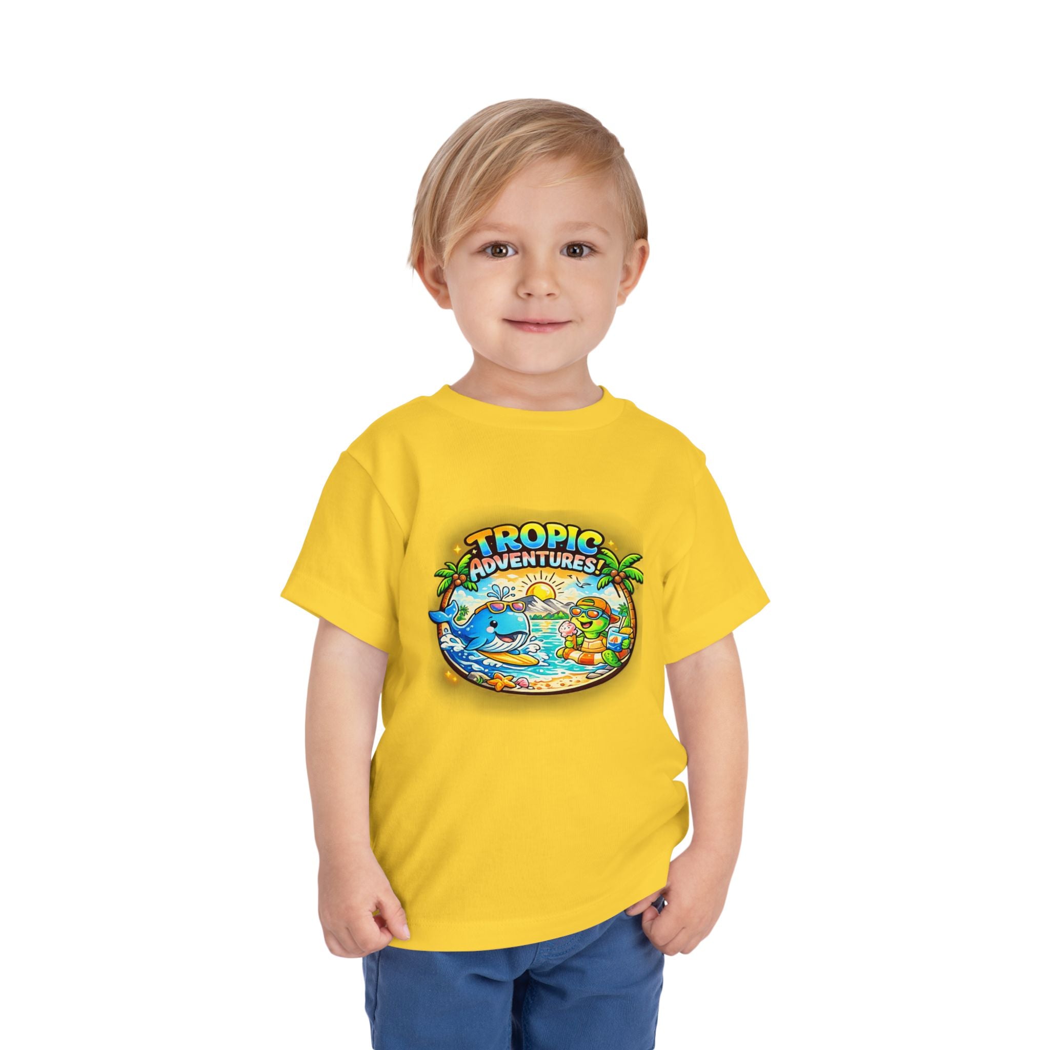 Toddler Tee — 'Tropic Adventures' Cute Beach Cartoon Shirt