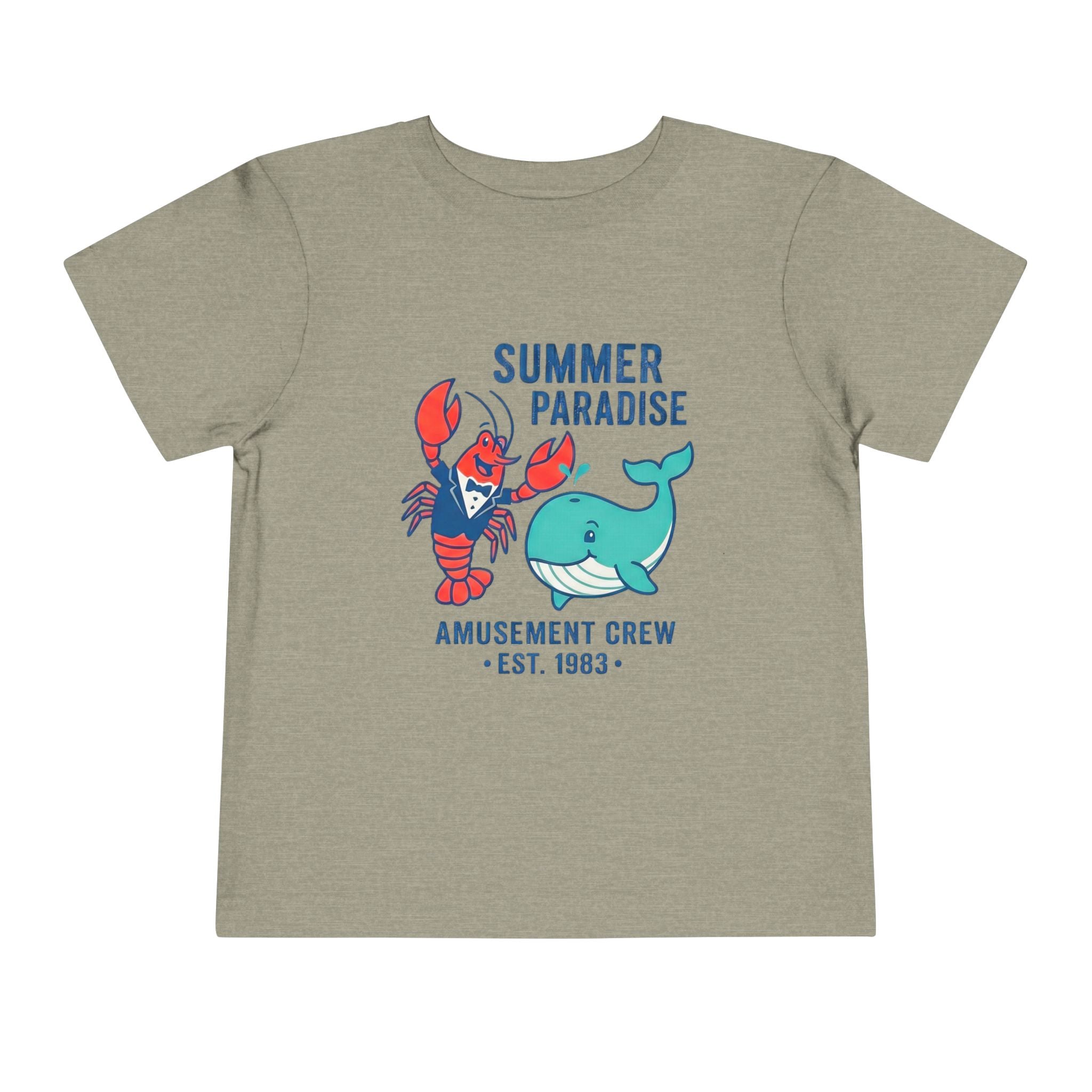 Summer Paradise Toddler Tee — Amusement Crew Whale & Lobster Graphic