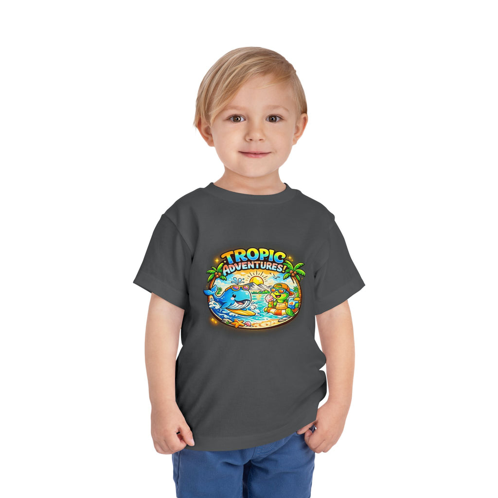Toddler Tee — 'Tropic Adventures' Cute Beach Cartoon Shirt