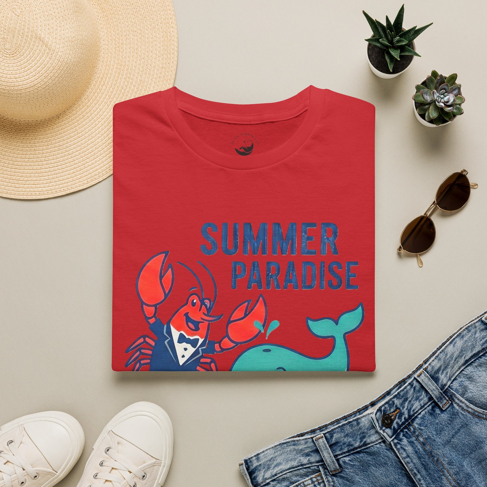 Summer Paradise T-Shirt — Amusement Crew Whale & Lobster Graphic