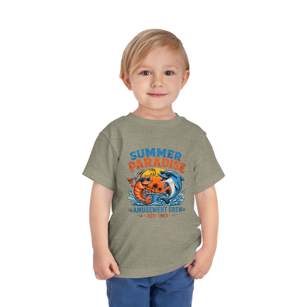 Toddler Tee — "Summer Paradise Amusement Crew" Beach Graphic