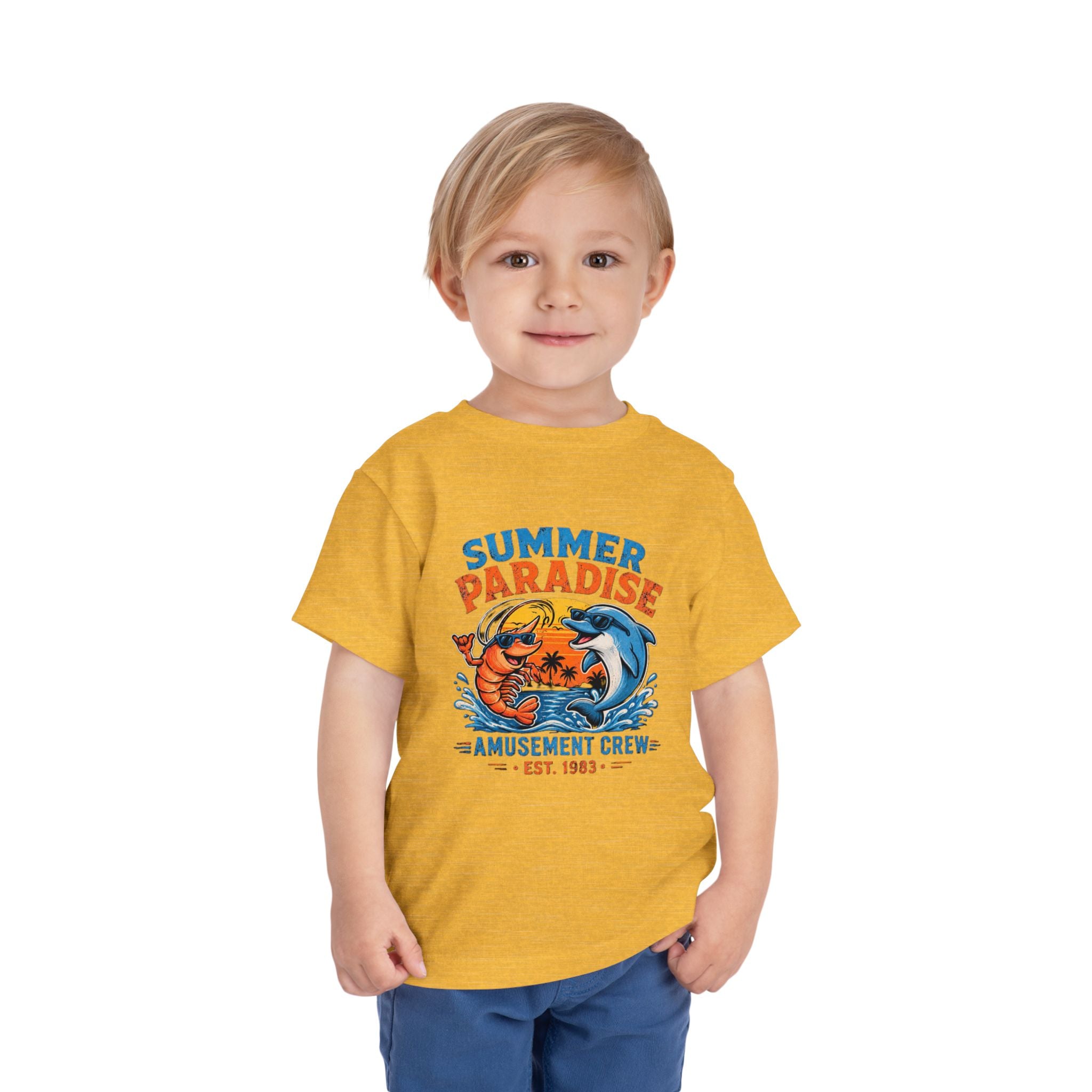 Toddler Tee — "Summer Paradise Amusement Crew" Beach Graphic