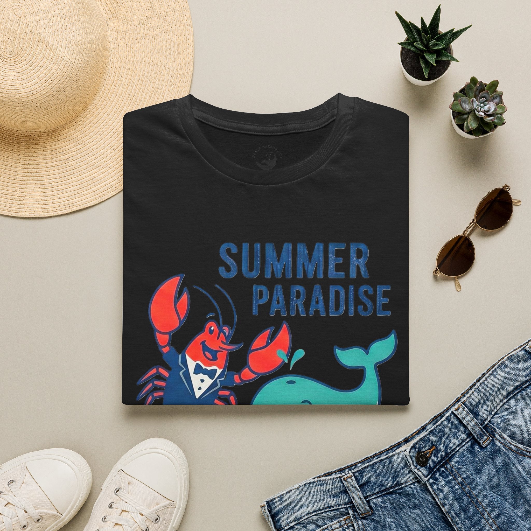 Summer Paradise T-Shirt — Amusement Crew Whale & Lobster Graphic