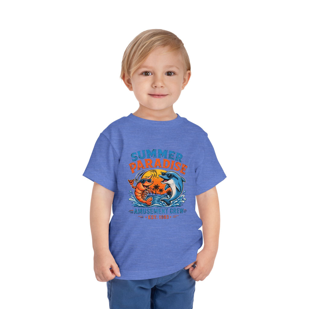 Toddler Tee — "Summer Paradise Amusement Crew" Beach Graphic