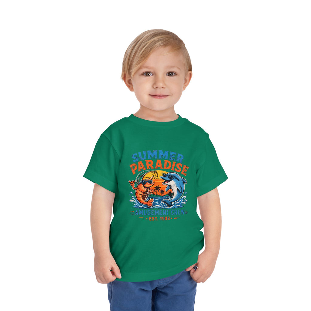 Toddler Tee — "Summer Paradise Amusement Crew" Beach Graphic