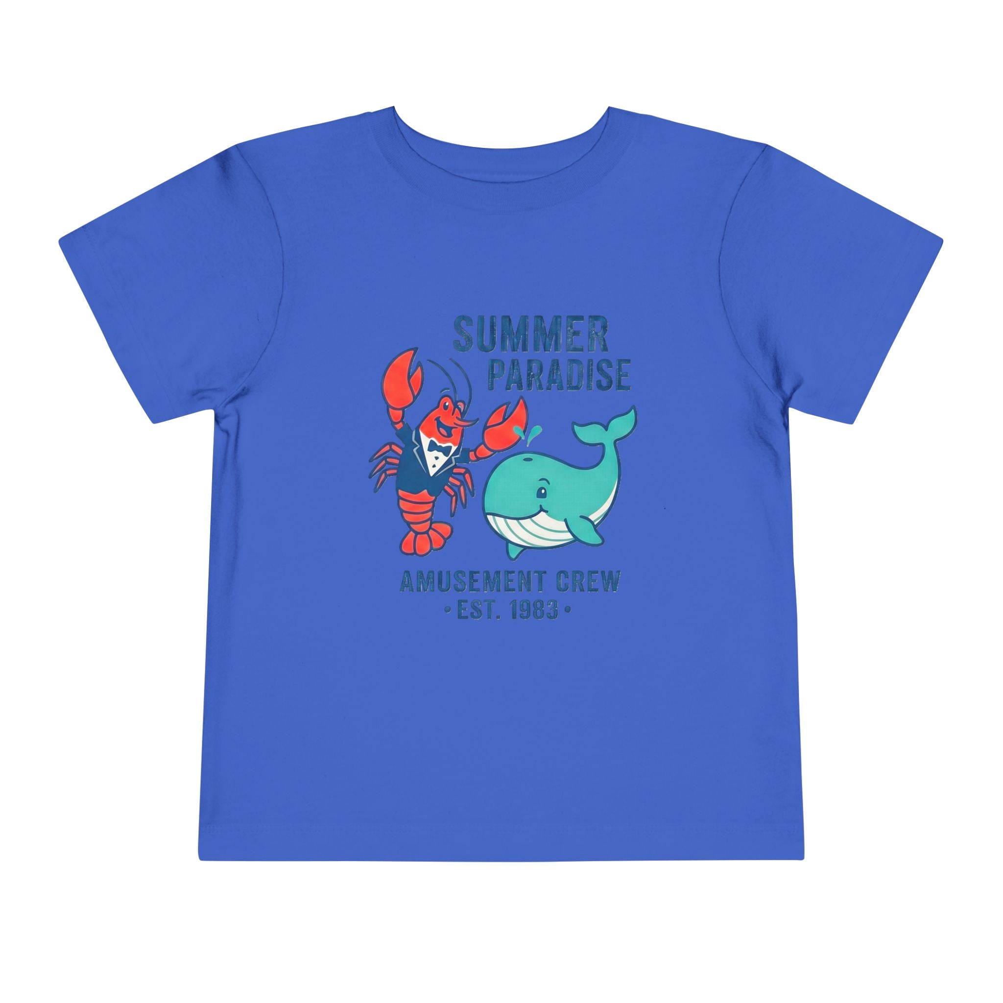Summer Paradise Toddler Tee — Amusement Crew Whale & Lobster Graphic