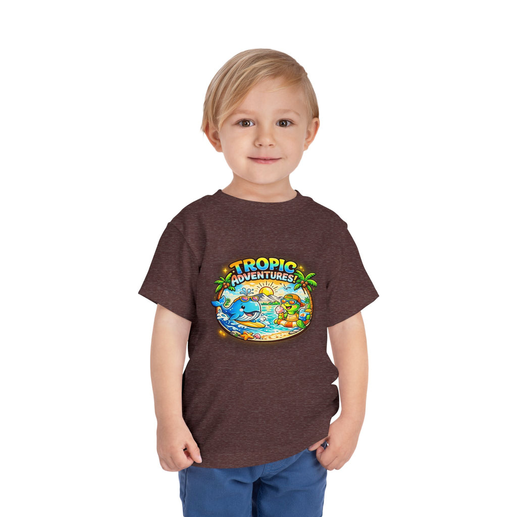 Toddler Tee — 'Tropic Adventures' Cute Beach Cartoon Shirt