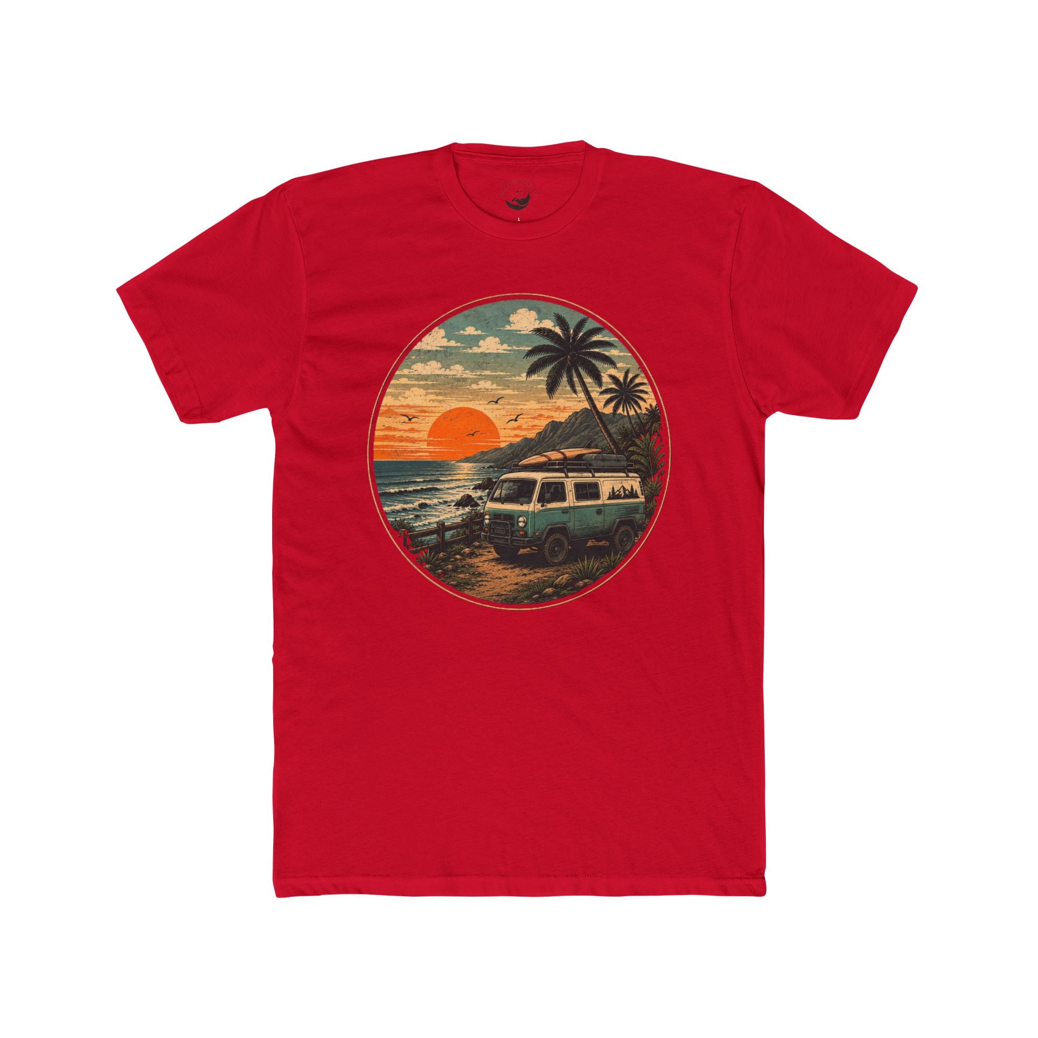 Vintage Surf Van Sunset  AdultTee