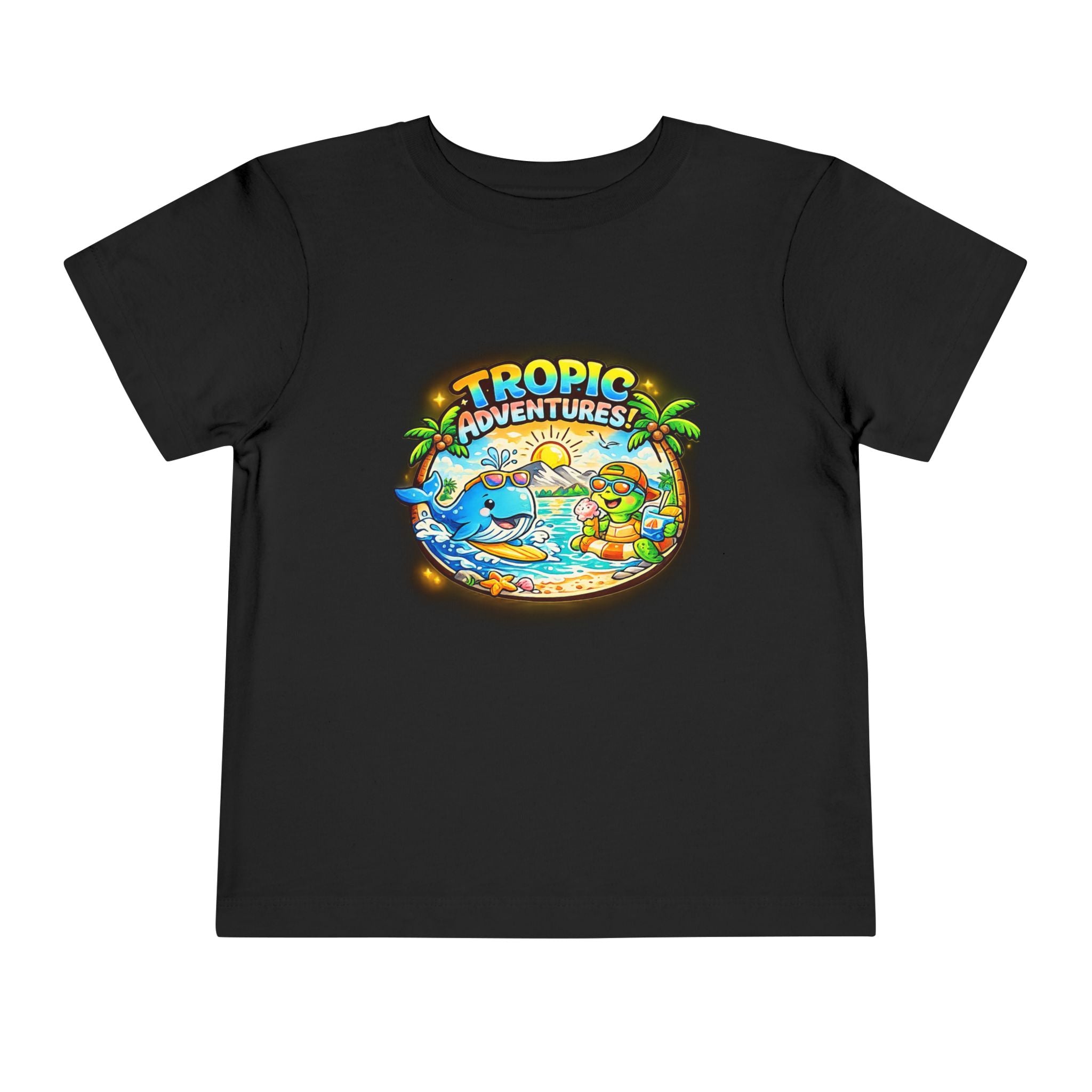 Toddler Tee — 'Tropic Adventures' Cute Beach Cartoon Shirt
