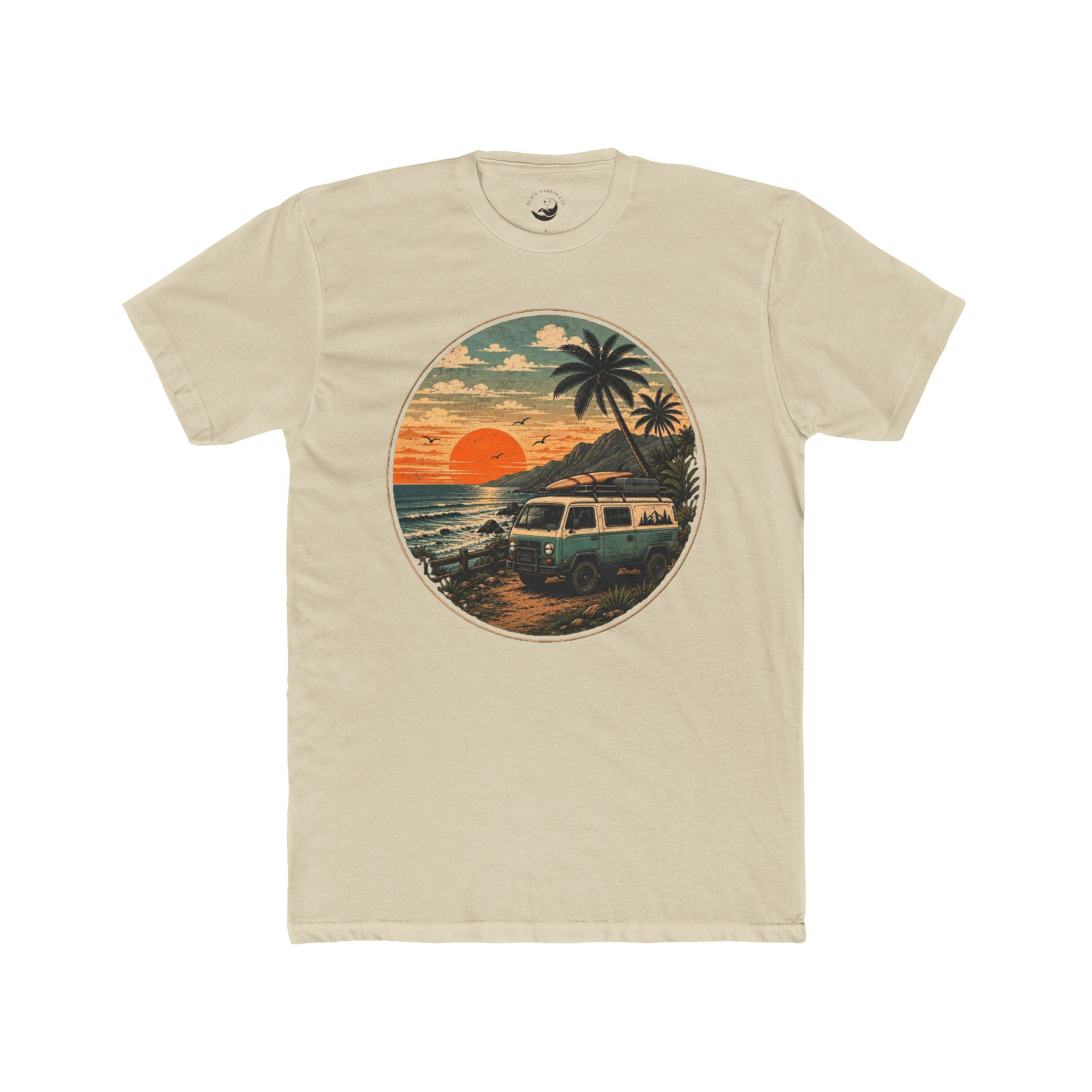 Vintage Surf Van Sunset  AdultTee