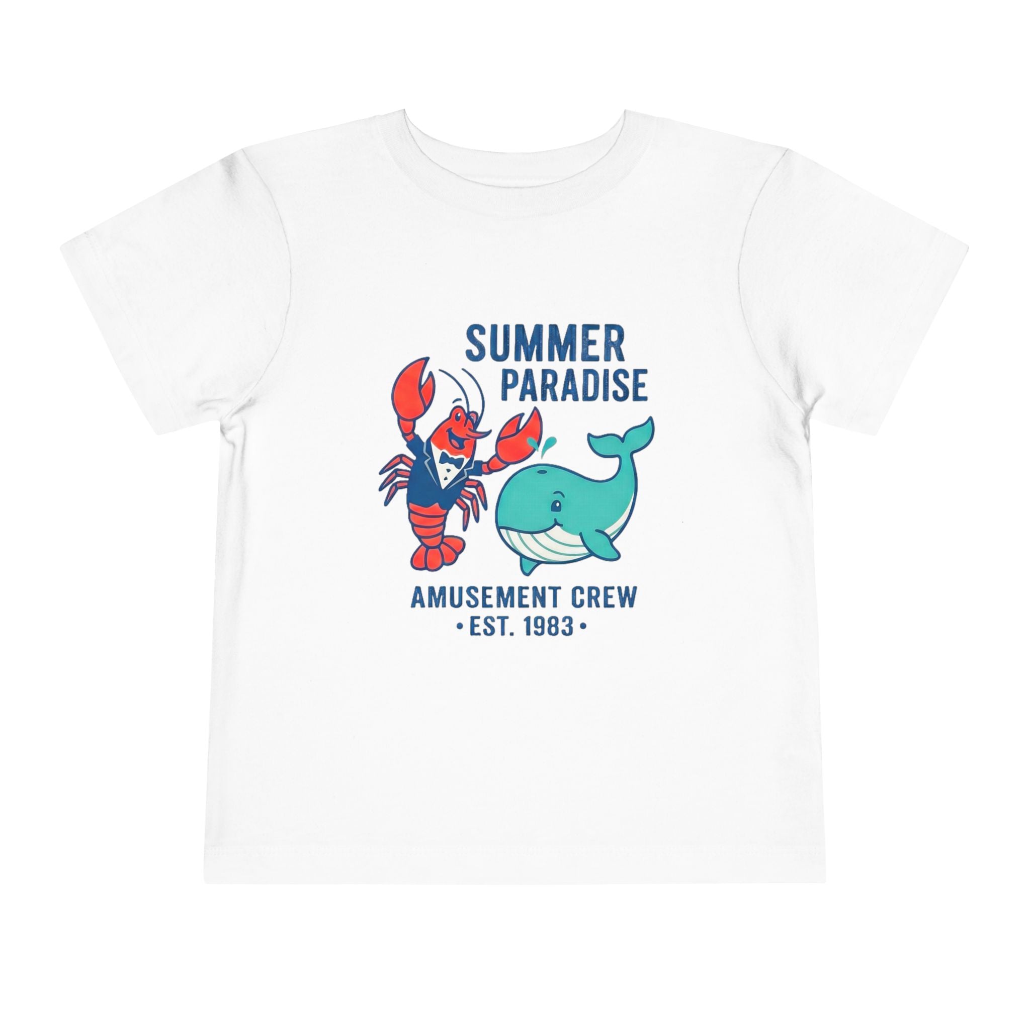 Summer Paradise Toddler Tee — Amusement Crew Whale & Lobster Graphic
