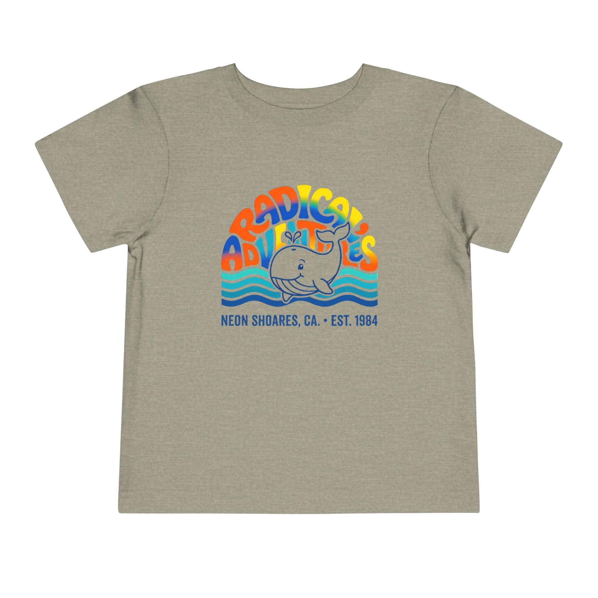 Radical Adventures Toddler Tee — Retro Whale Beach Graphic