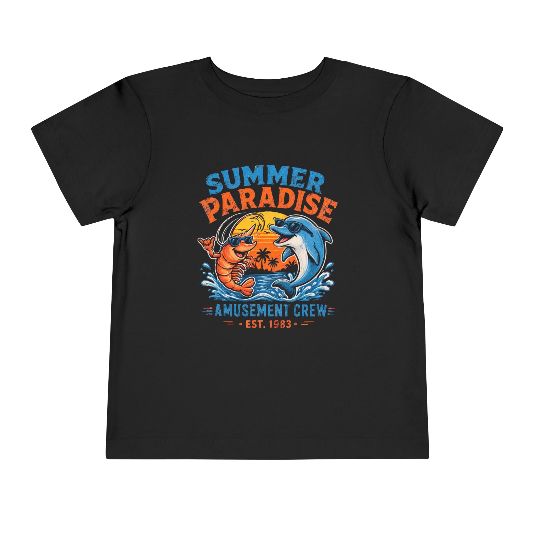 Toddler Tee — "Summer Paradise Amusement Crew" Beach Graphic