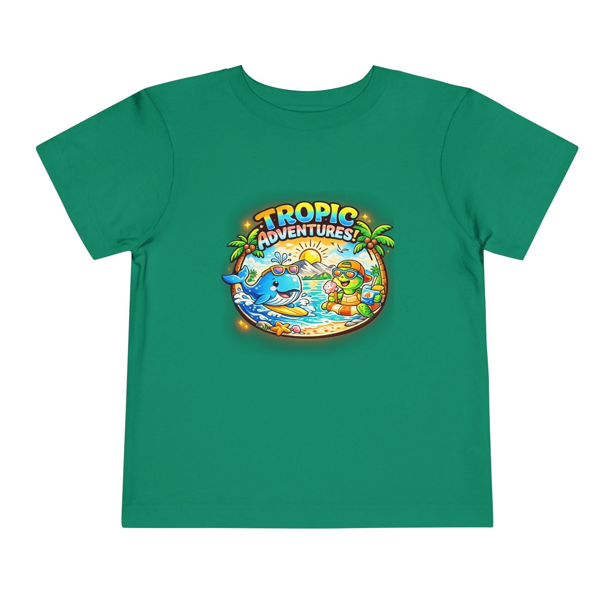 Toddler Tee — 'Tropic Adventures' Cute Beach Cartoon Shirt