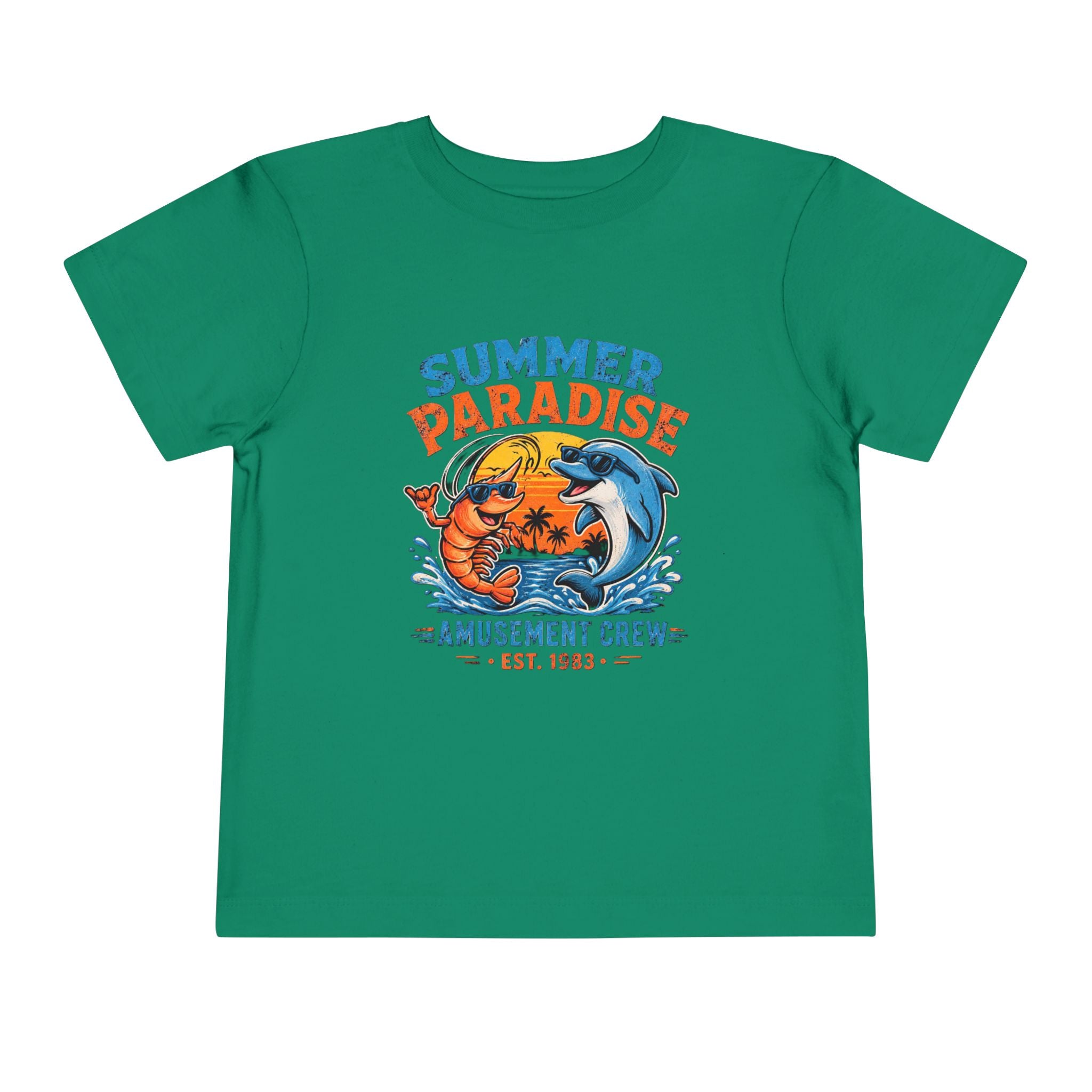Toddler Tee — "Summer Paradise Amusement Crew" Beach Graphic