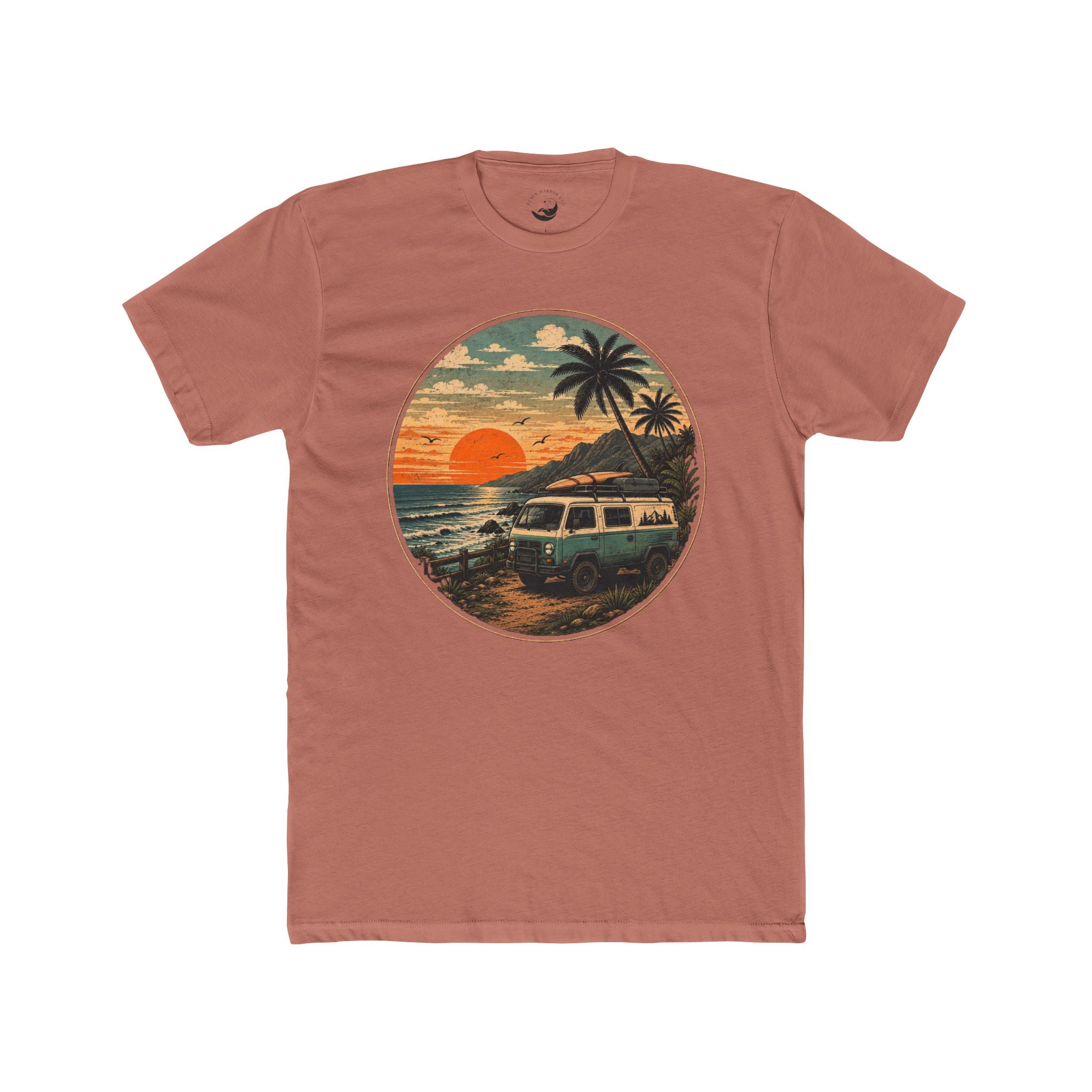 Vintage Surf Van Sunset  AdultTee