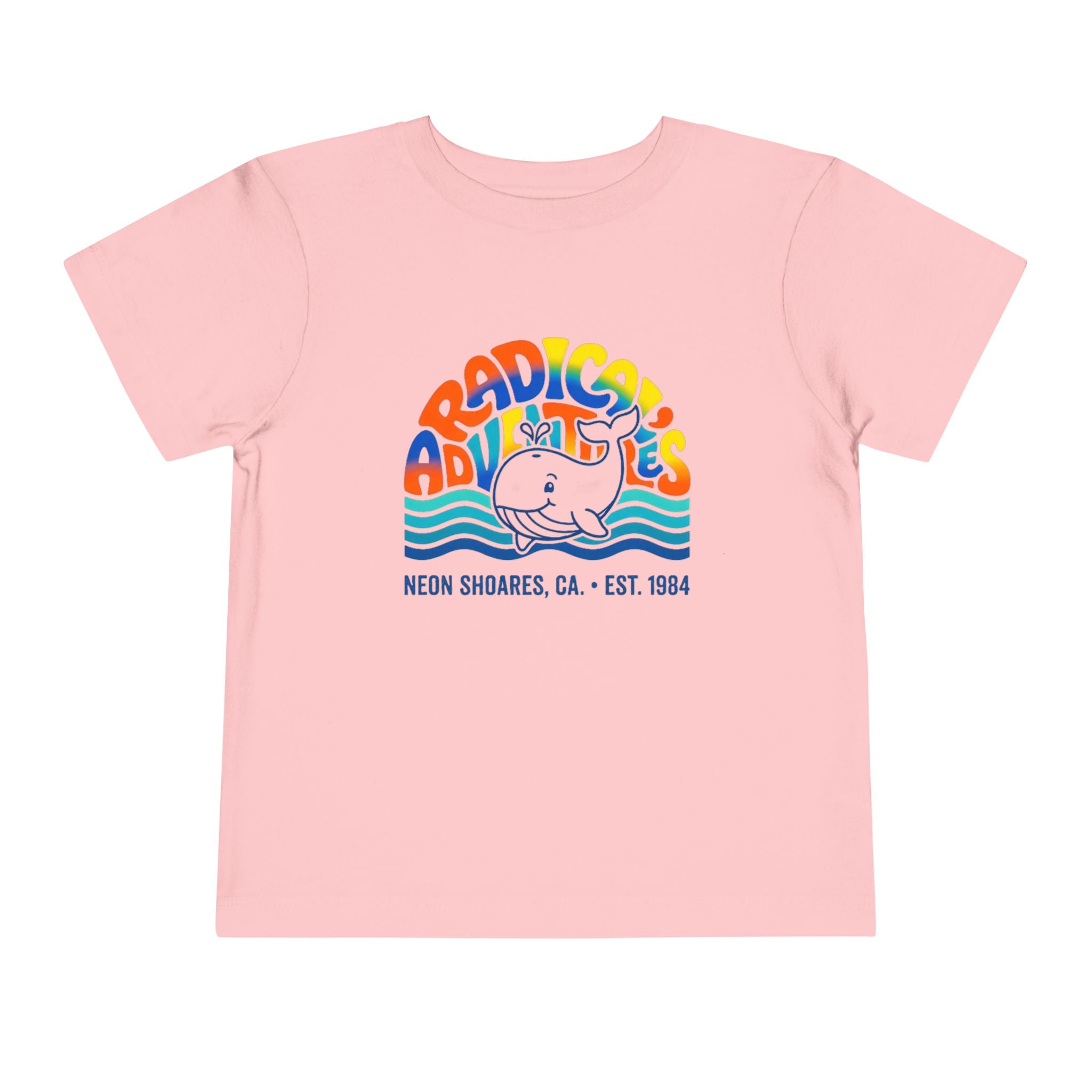 Radical Adventures Toddler Tee — Retro Whale Beach Graphic