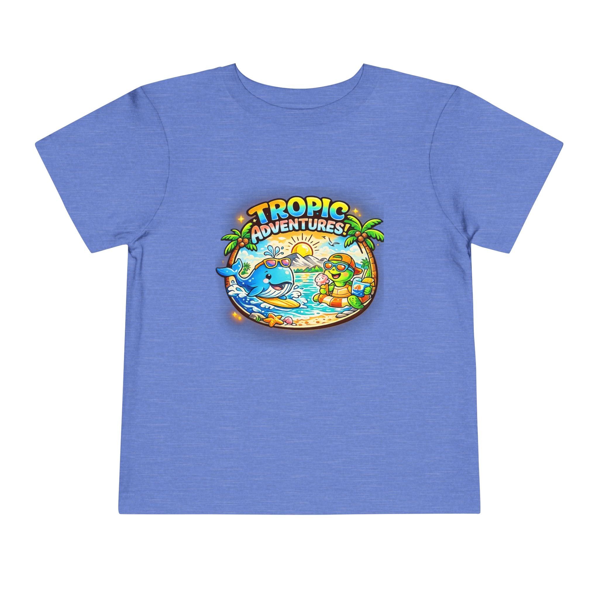 Toddler Tee — 'Tropic Adventures' Cute Beach Cartoon Shirt