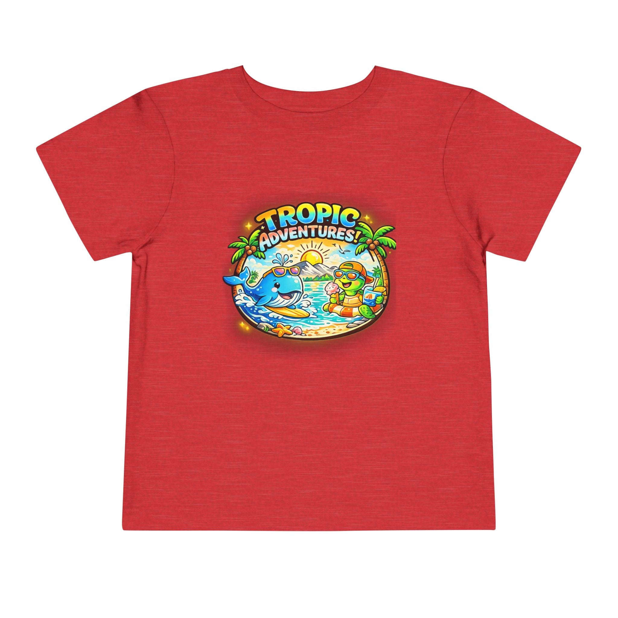 Toddler Tee — 'Tropic Adventures' Cute Beach Cartoon Shirt