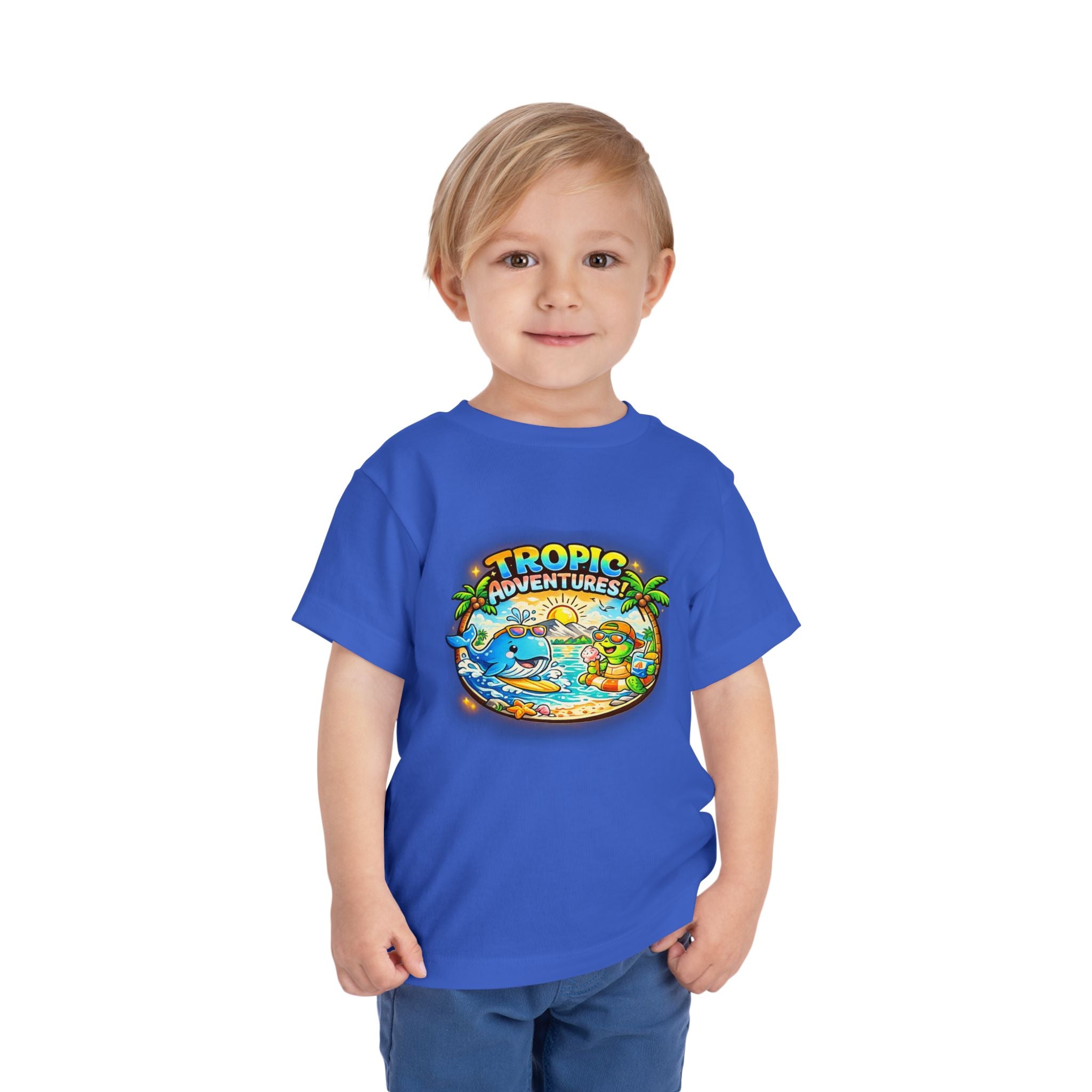 Toddler Tee — 'Tropic Adventures' Cute Beach Cartoon Shirt