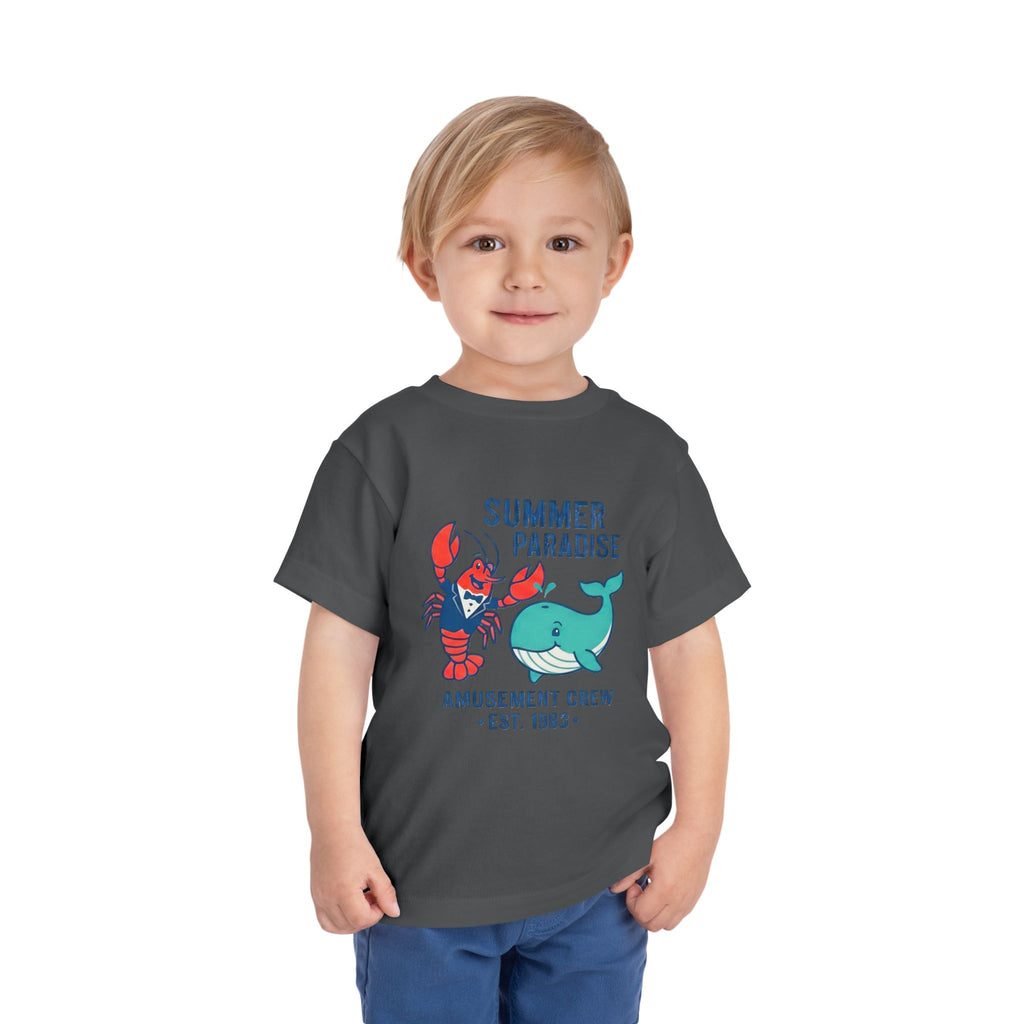 Summer Paradise Toddler Tee — Amusement Crew Whale & Lobster Graphic