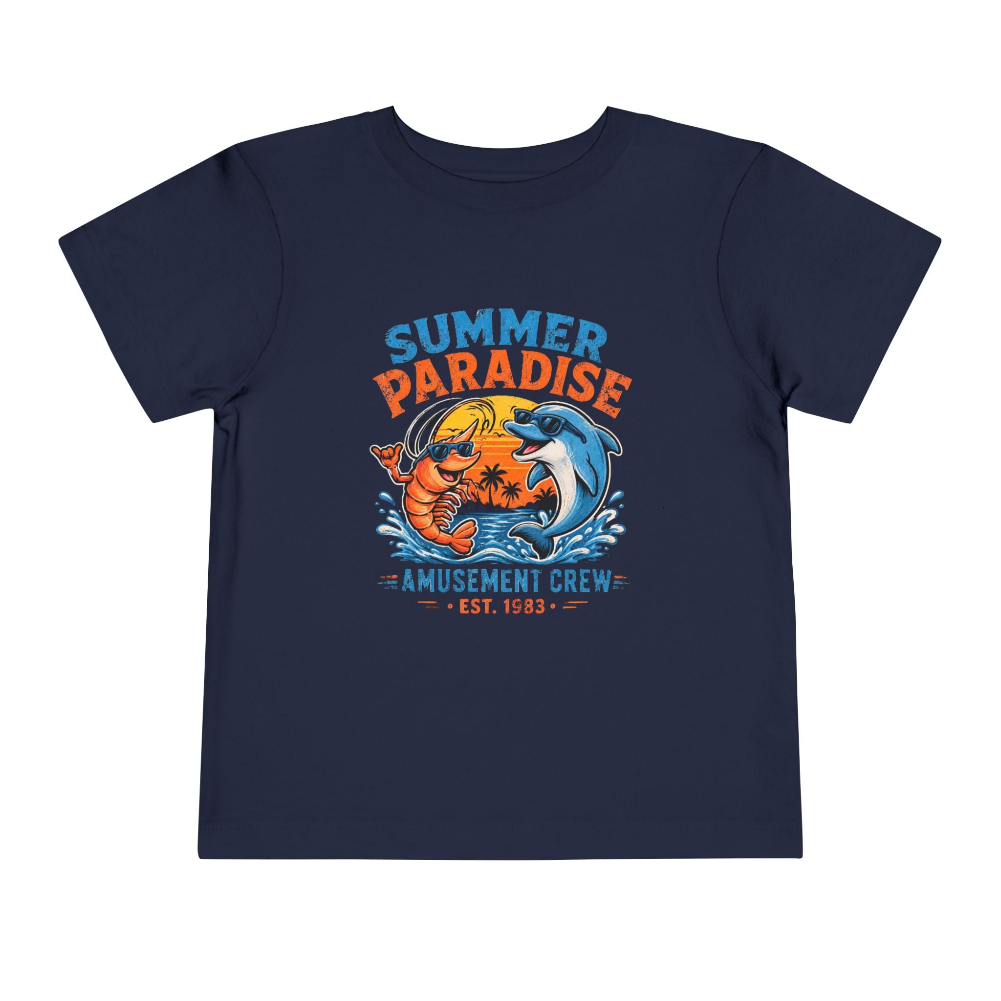 Toddler Tee — "Summer Paradise Amusement Crew" Beach Graphic