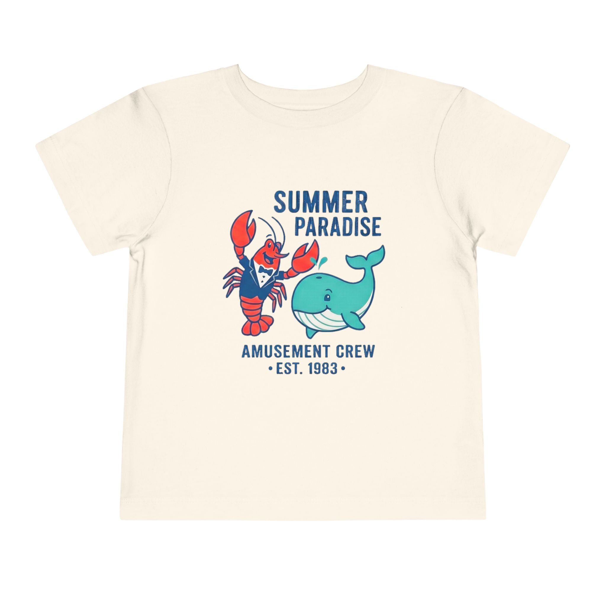 Summer Paradise Toddler Tee — Amusement Crew Whale & Lobster Graphic