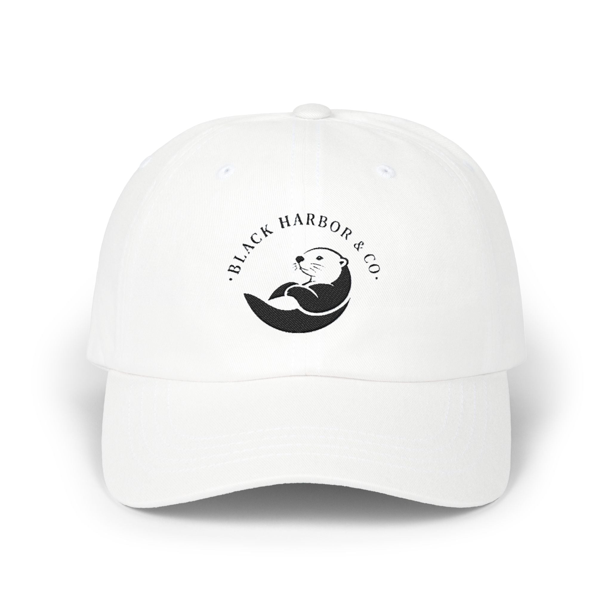 Otter Logo Dad Cap — 'Black Harbor & Co.' Embroidered Baseball Hat