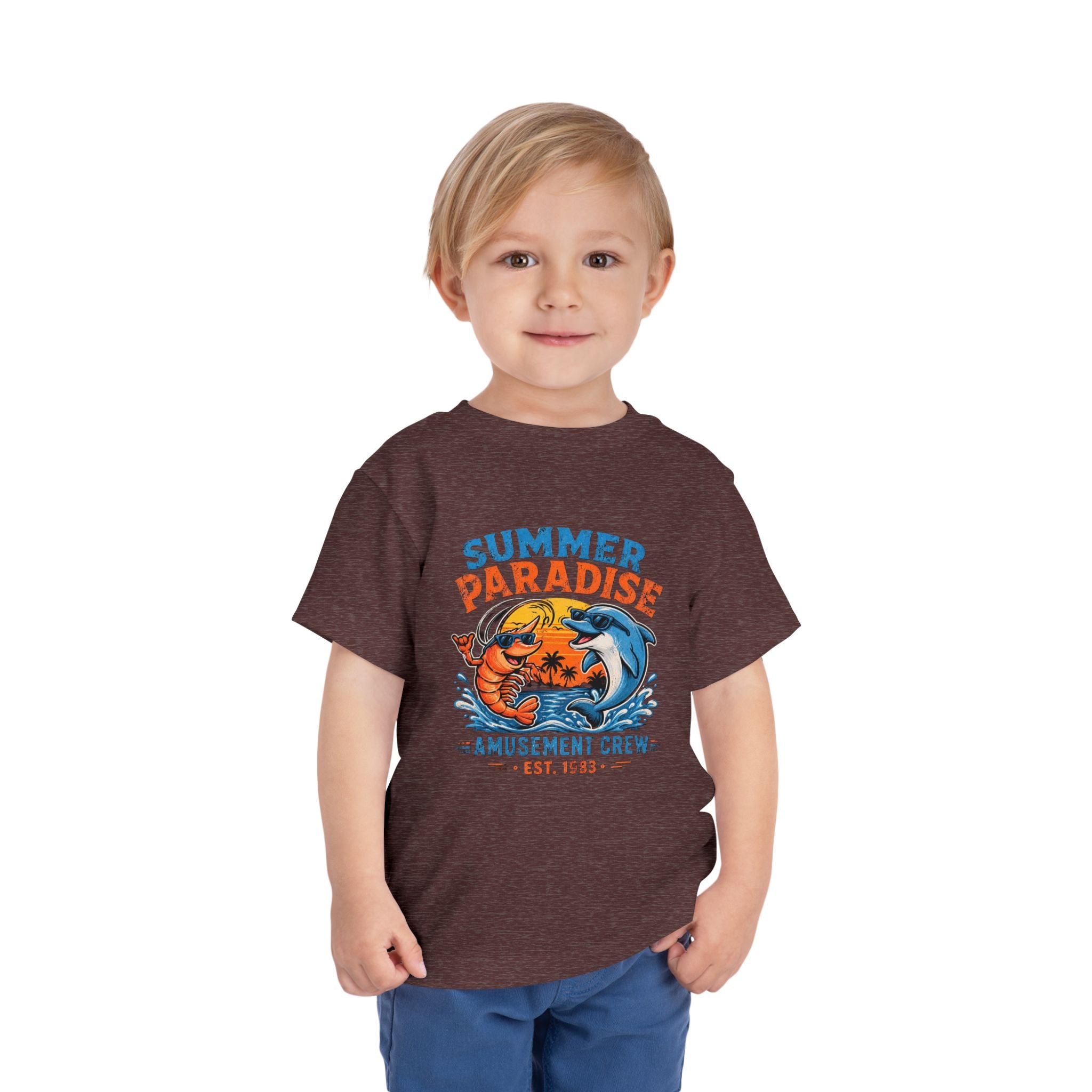Toddler Tee — "Summer Paradise Amusement Crew" Beach Graphic