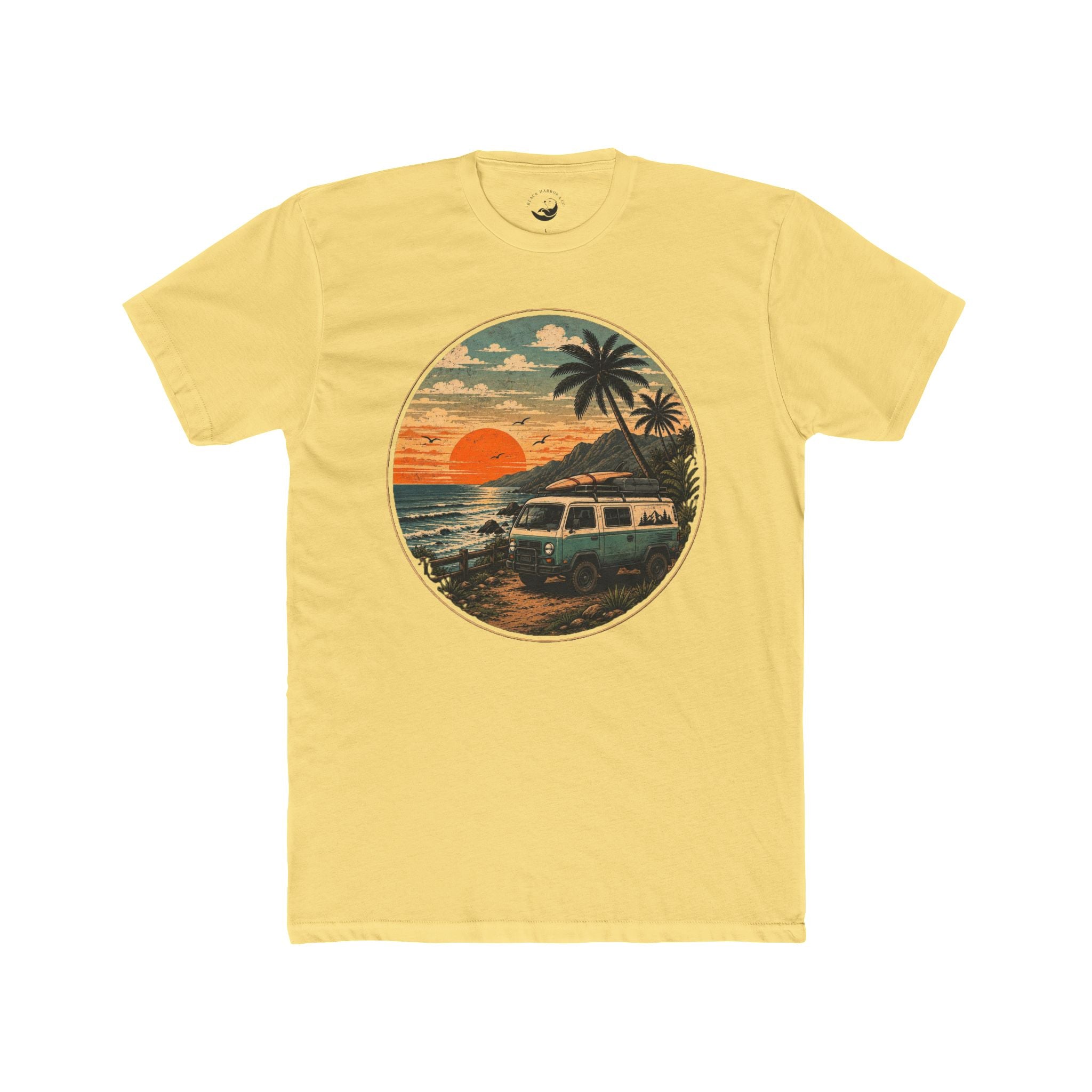 Vintage Surf Van Sunset  AdultTee