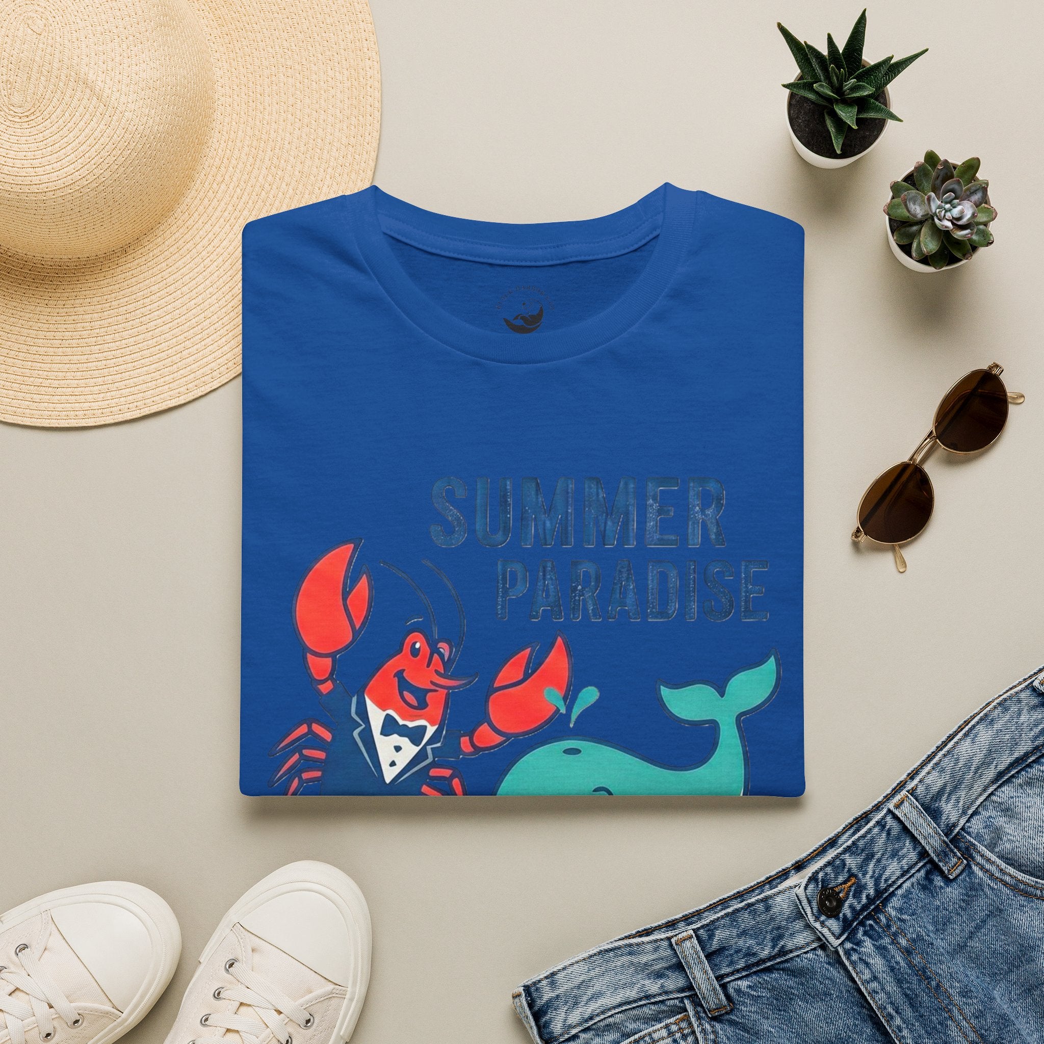 Summer Paradise T-Shirt — Amusement Crew Whale & Lobster Graphic