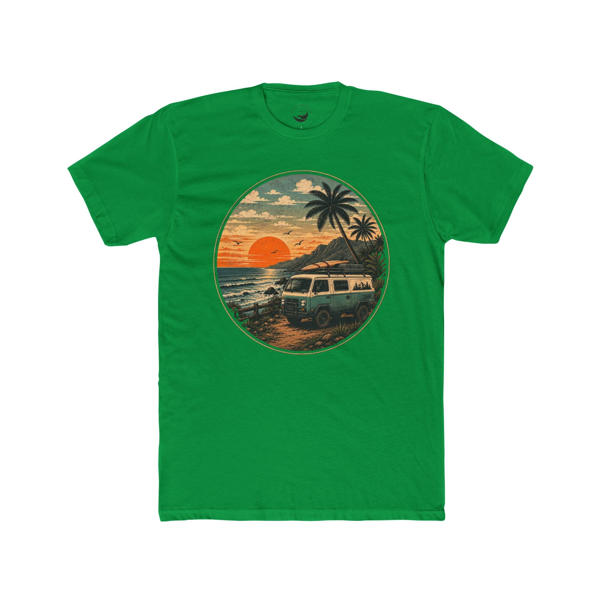 Vintage Surf Van Sunset  AdultTee