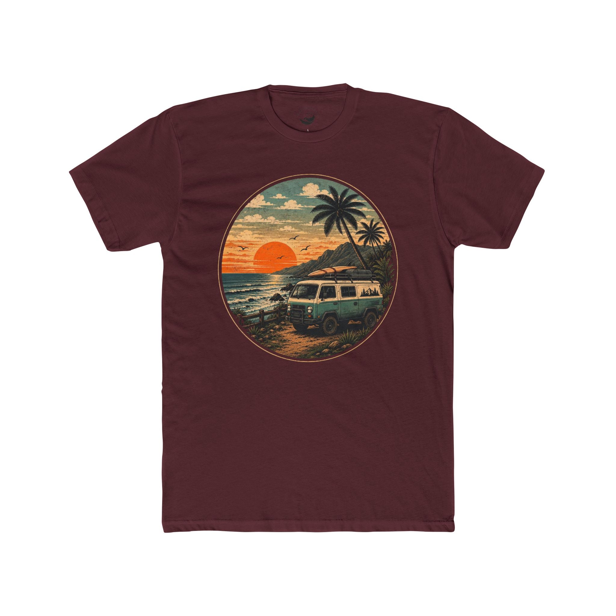 Vintage Surf Van Sunset  AdultTee