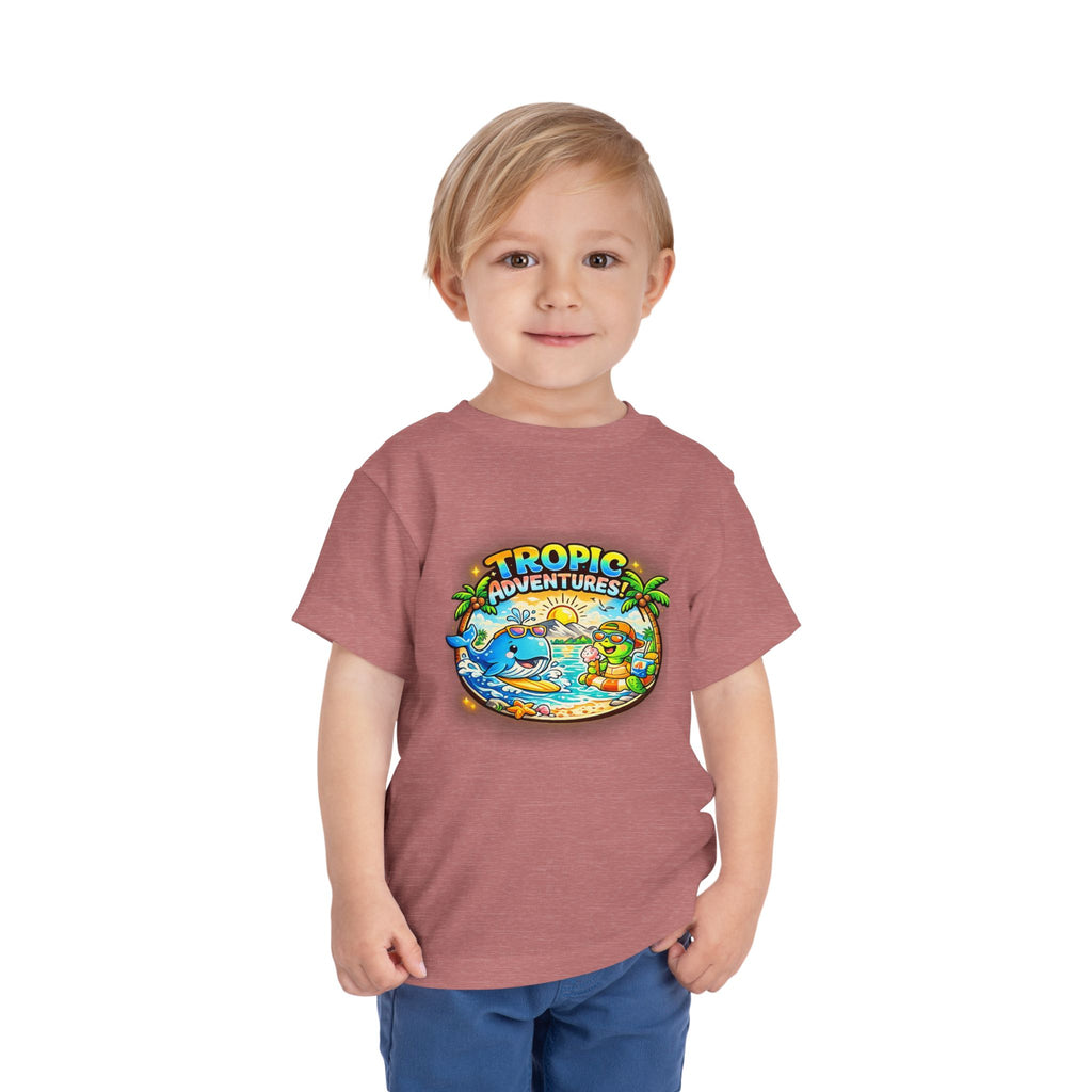 Toddler Tee — 'Tropic Adventures' Cute Beach Cartoon Shirt