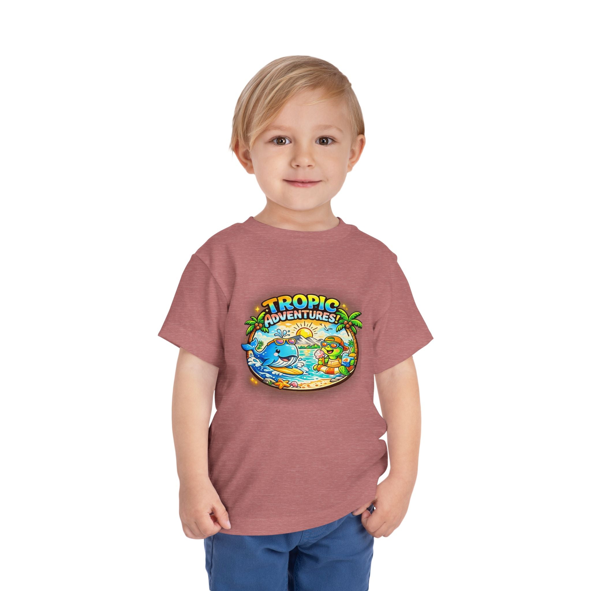 Toddler Tee — 'Tropic Adventures' Cute Beach Cartoon Shirt