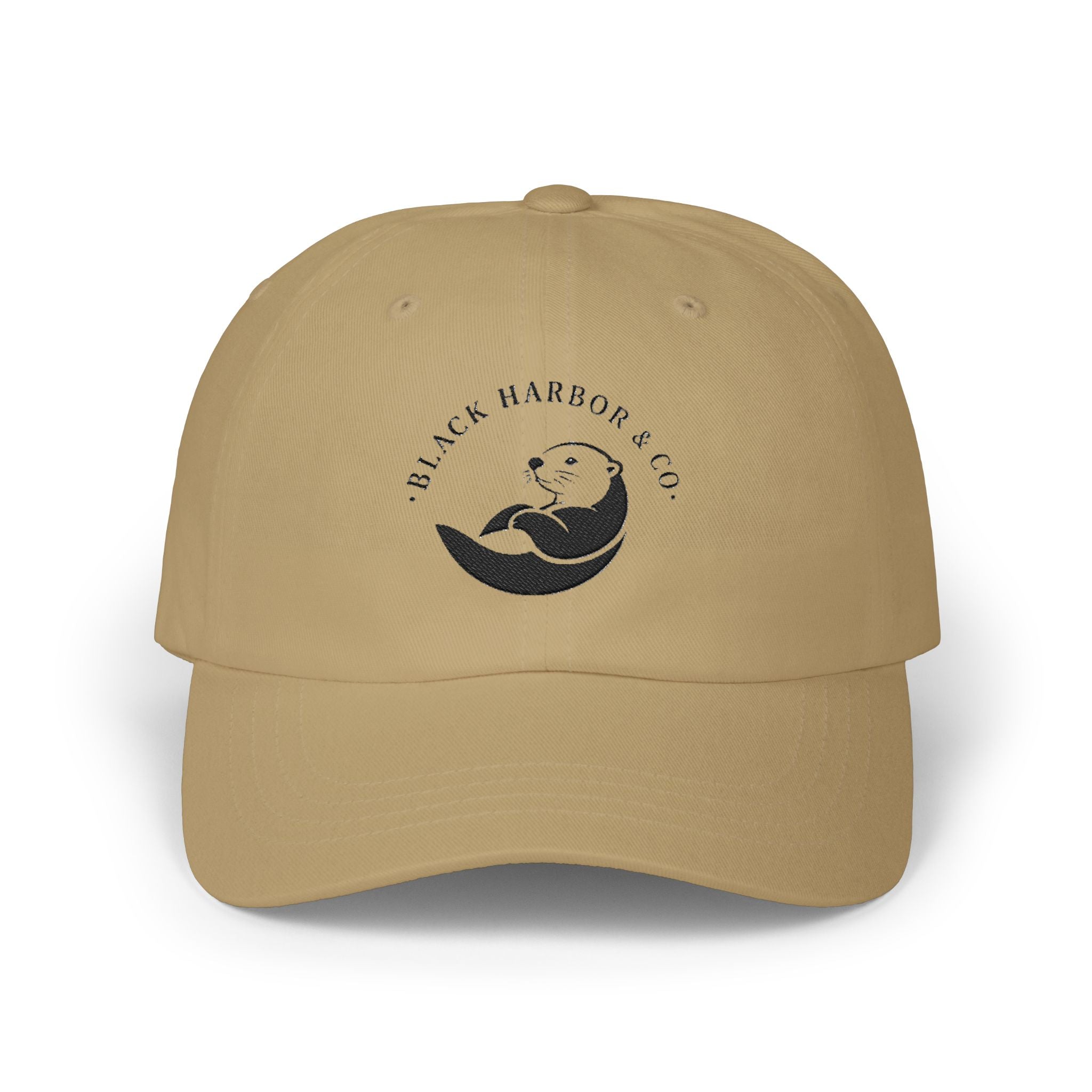 Otter Logo Dad Cap — 'Black Harbor & Co.' Embroidered Baseball Hat