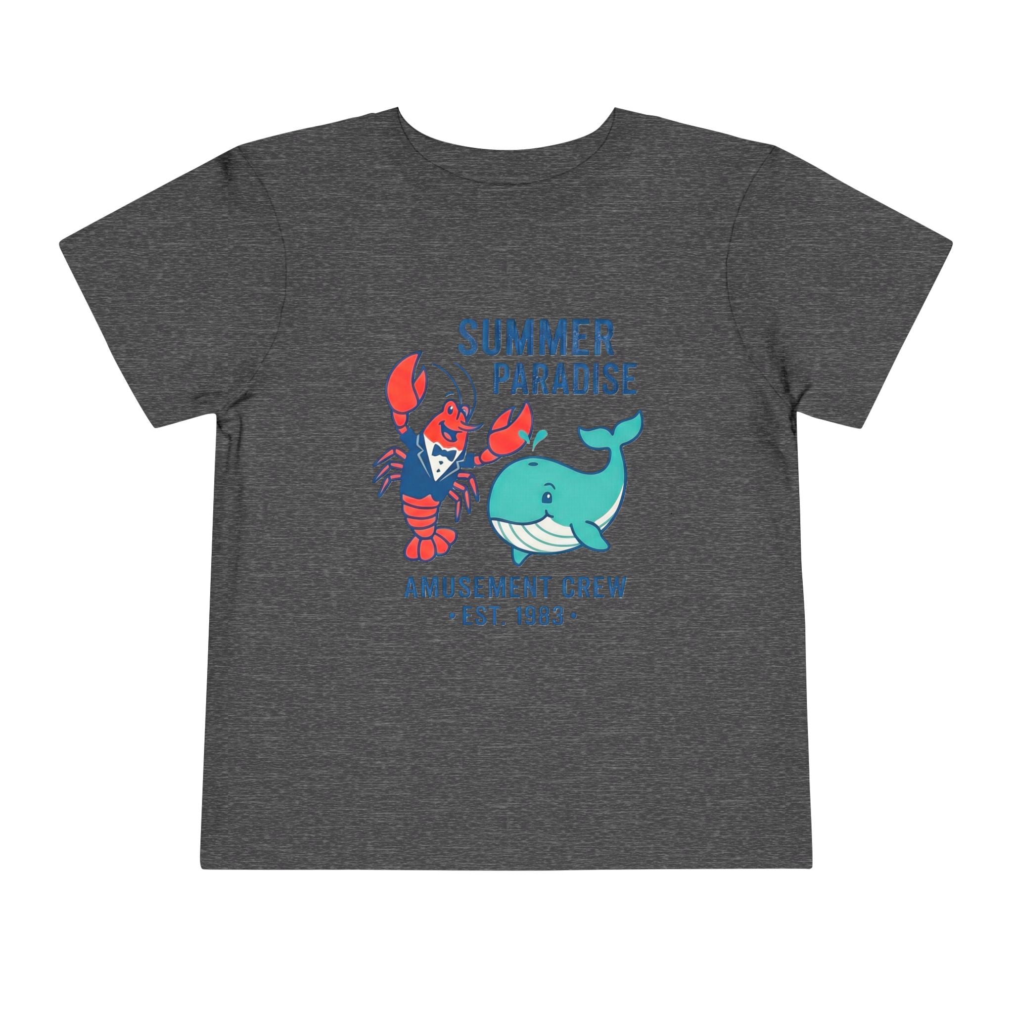 Summer Paradise Toddler Tee — Amusement Crew Whale & Lobster Graphic