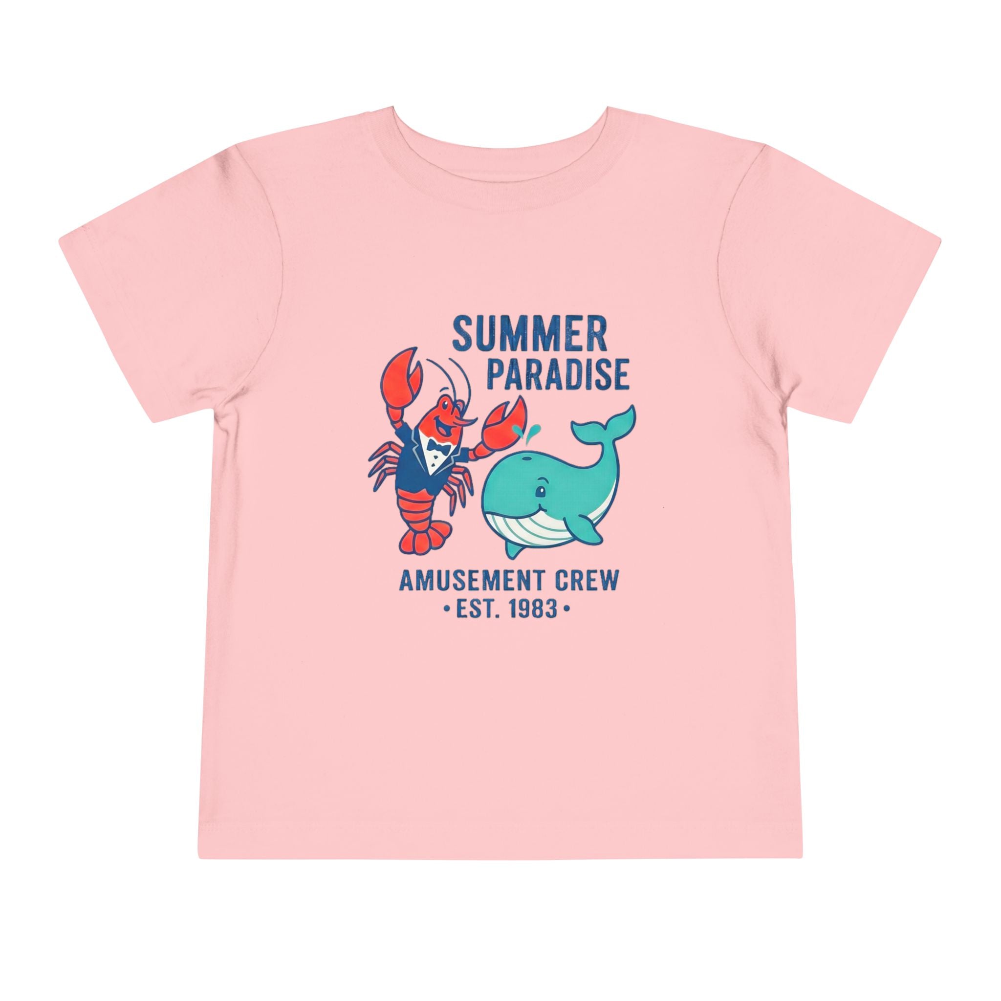 Summer Paradise Toddler Tee — Amusement Crew Whale & Lobster Graphic