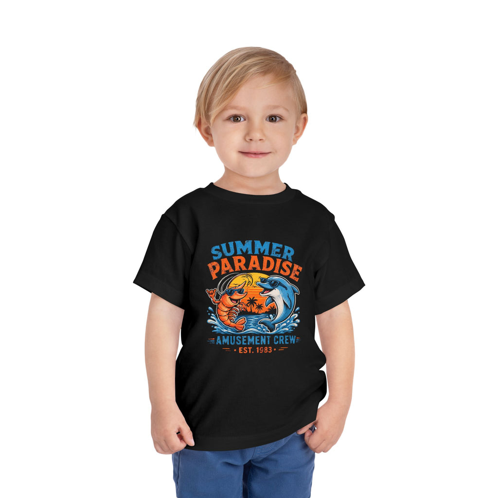 Toddler Tee — "Summer Paradise Amusement Crew" Beach Graphic
