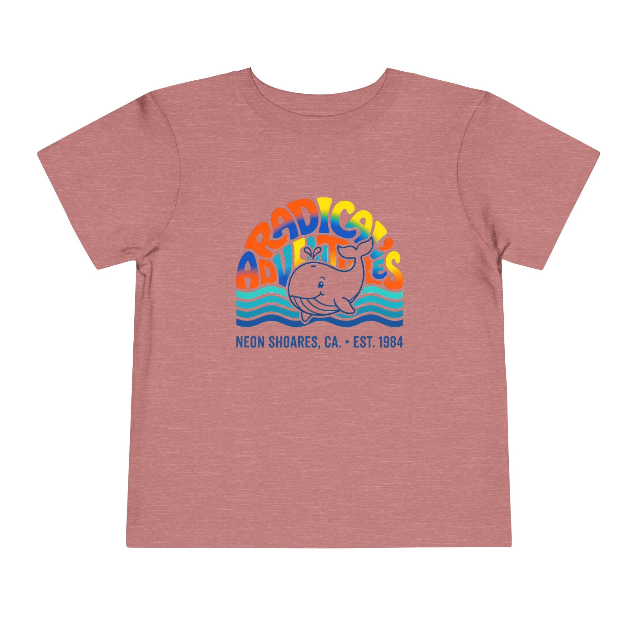 Radical Adventures Toddler Tee — Retro Whale Beach Graphic