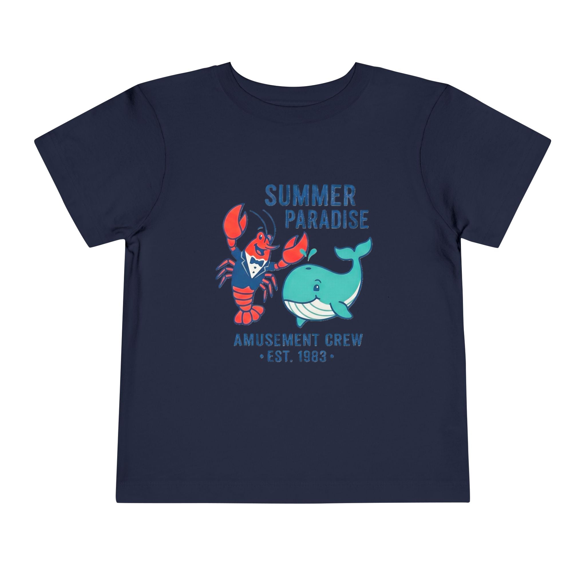 Summer Paradise Toddler Tee — Amusement Crew Whale & Lobster Graphic