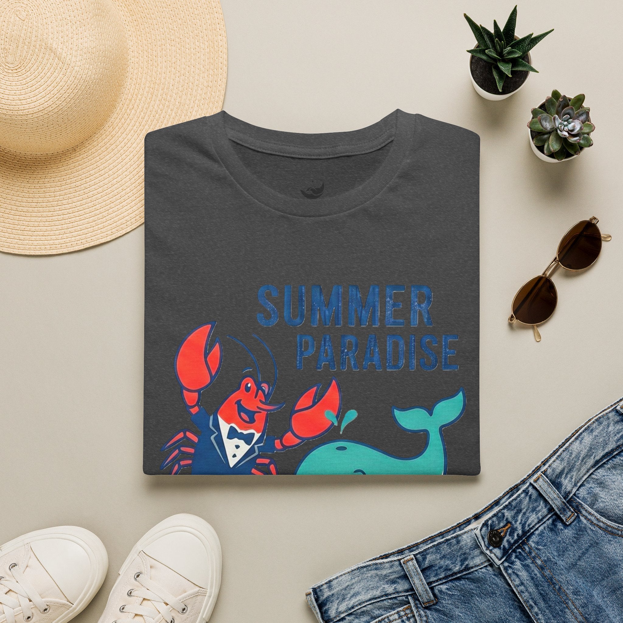 Summer Paradise T-Shirt — Amusement Crew Whale & Lobster Graphic