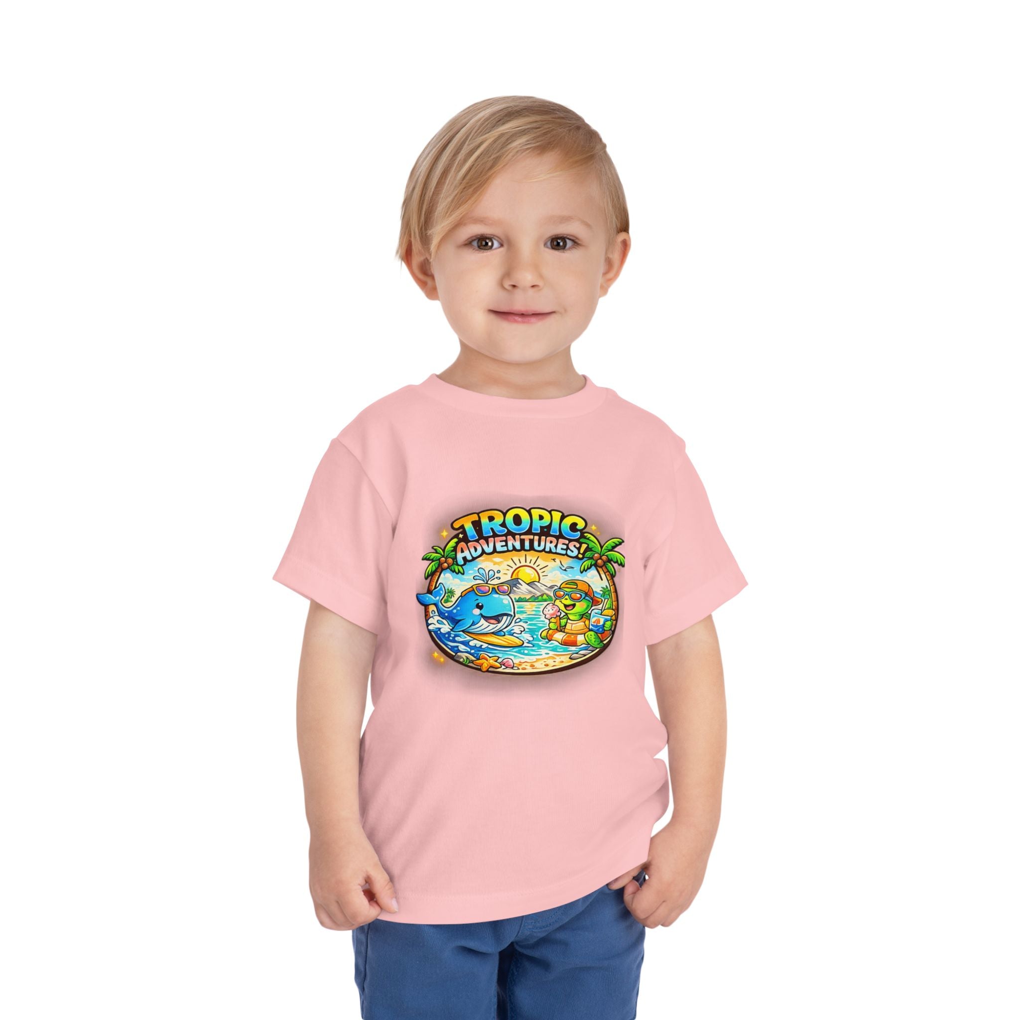 Toddler Tee — 'Tropic Adventures' Cute Beach Cartoon Shirt