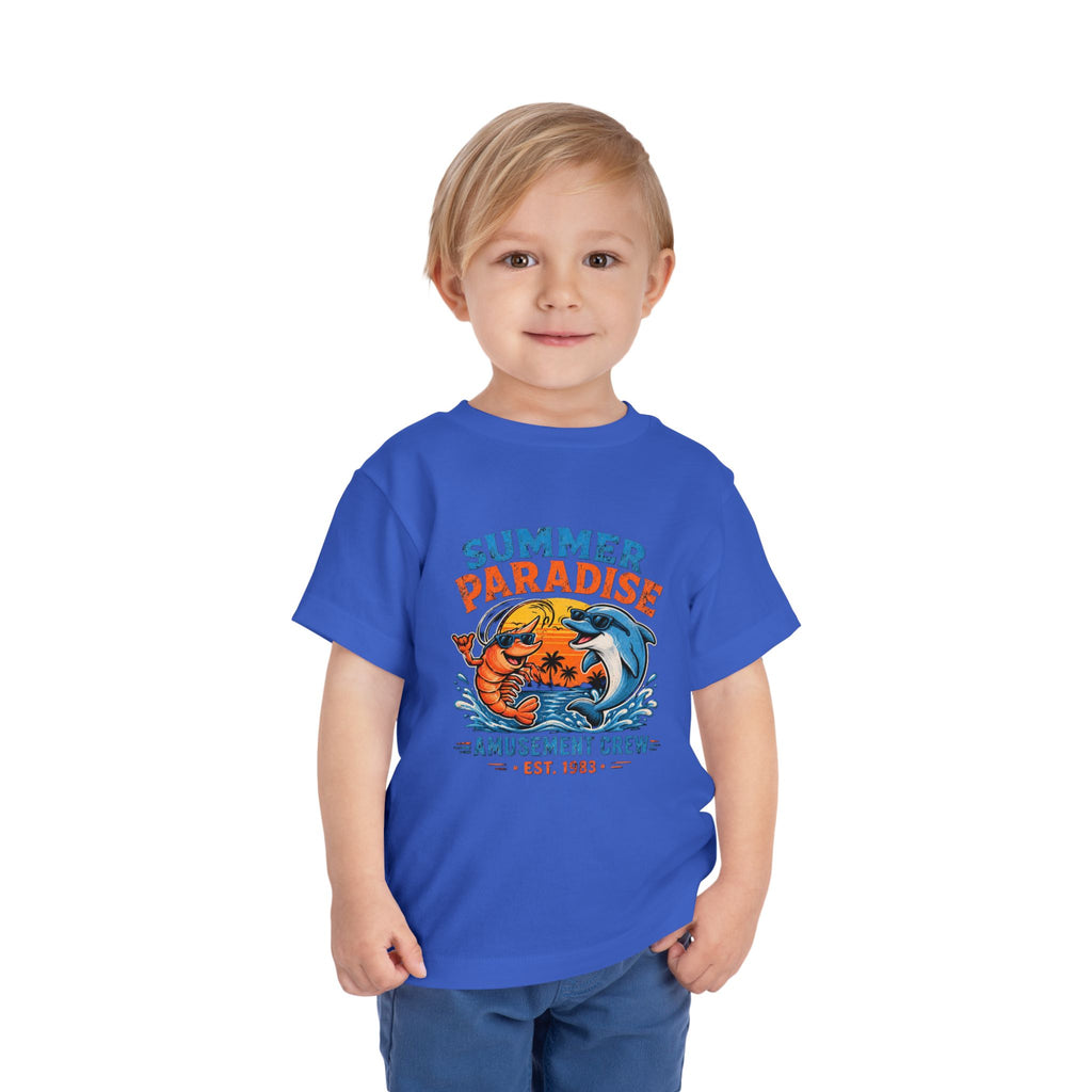 Toddler Tee — "Summer Paradise Amusement Crew" Beach Graphic