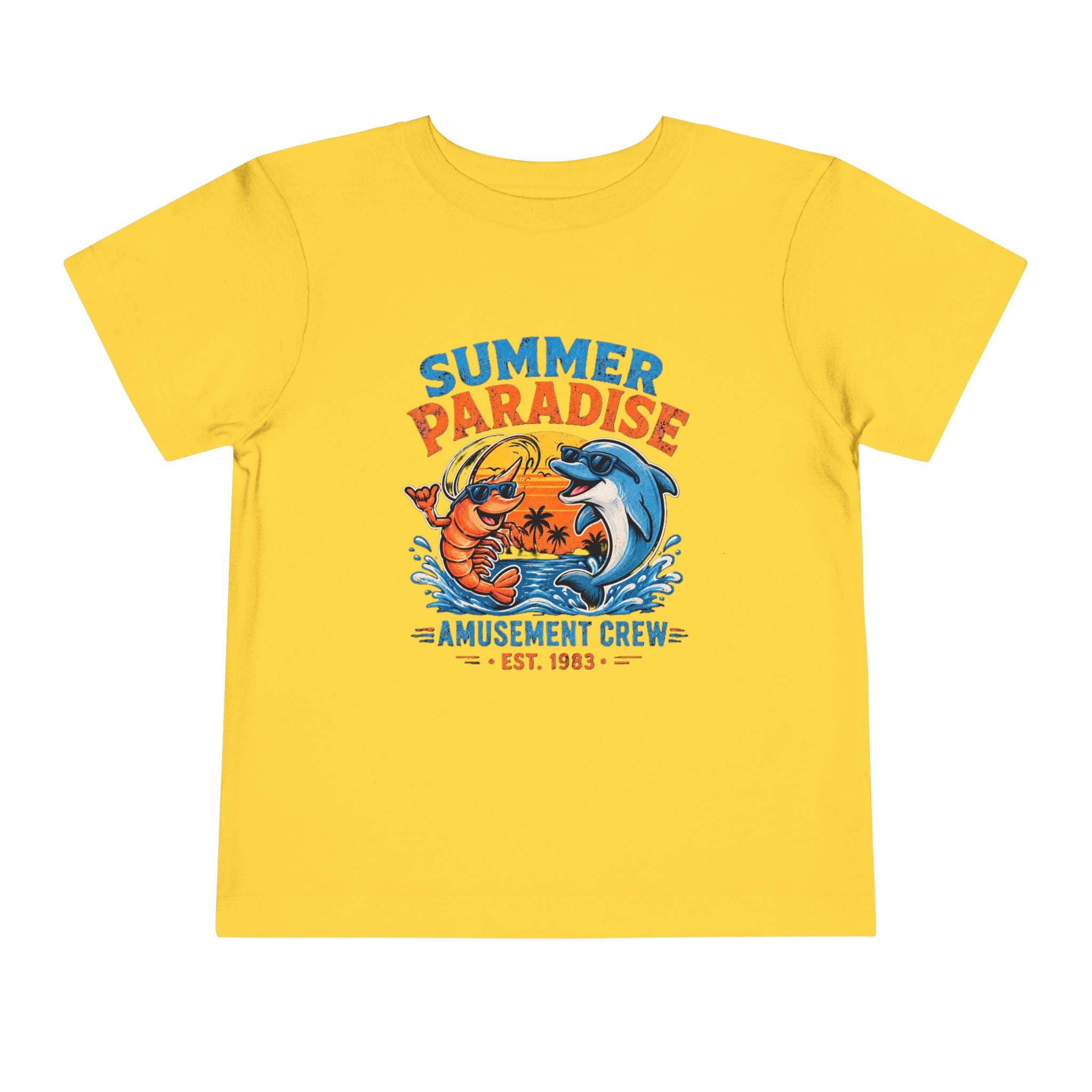 Toddler Tee — "Summer Paradise Amusement Crew" Beach Graphic