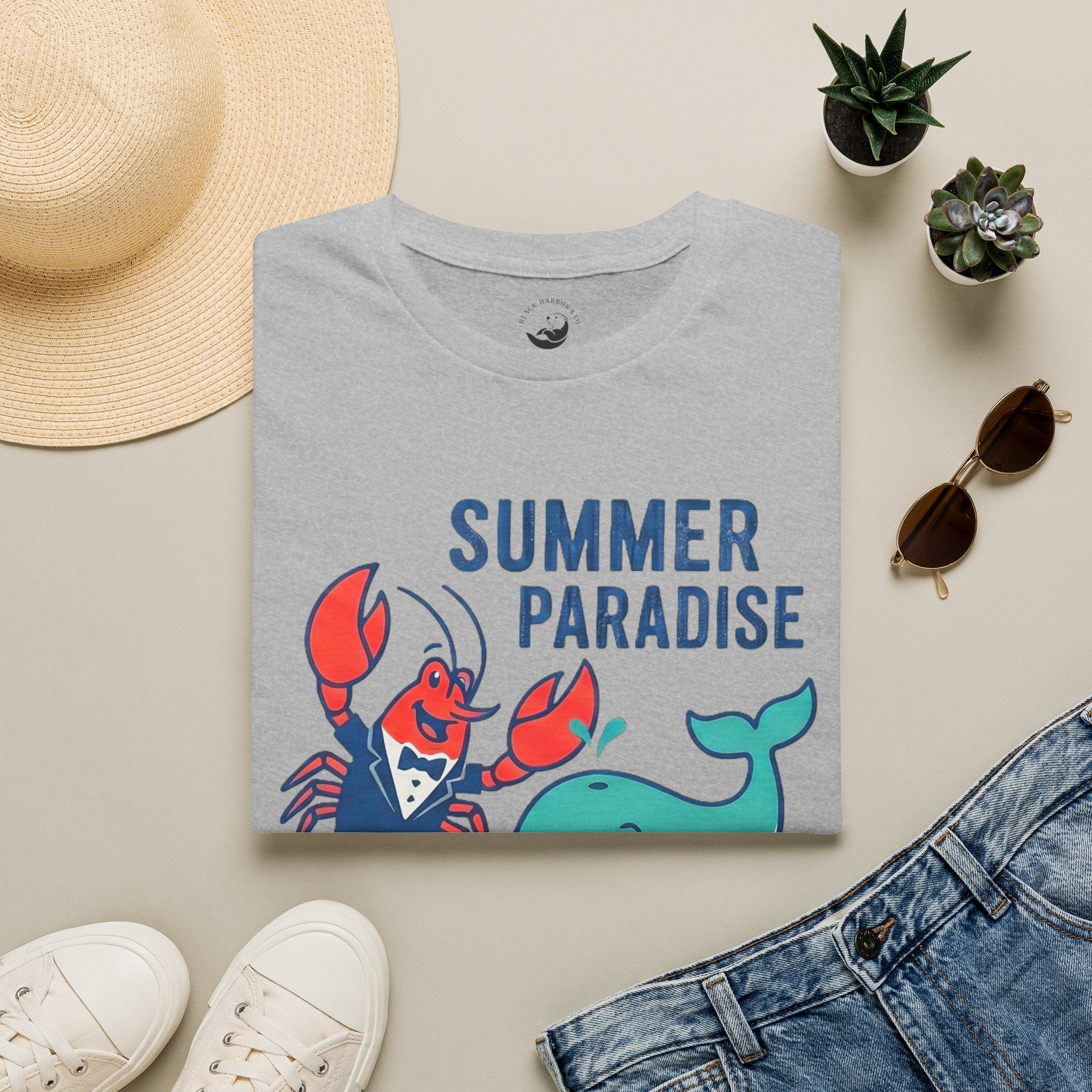Summer Paradise T-Shirt — Amusement Crew Whale & Lobster Graphic