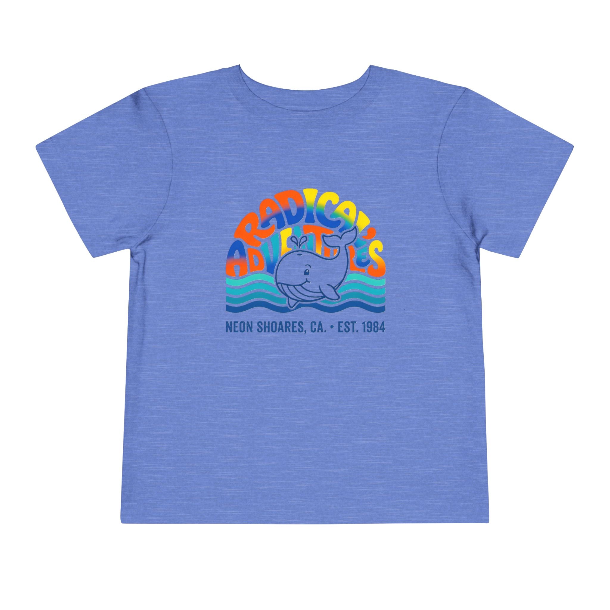 Radical Adventures Toddler Tee — Retro Whale Beach Graphic