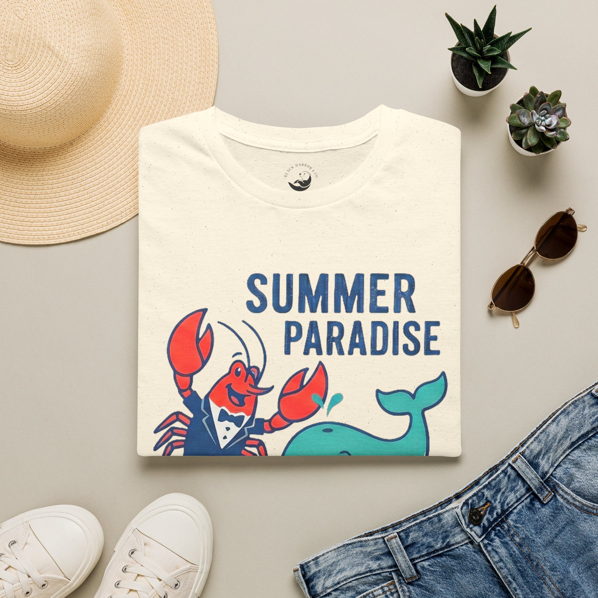Summer Paradise T-Shirt — Amusement Crew Whale & Lobster Graphic