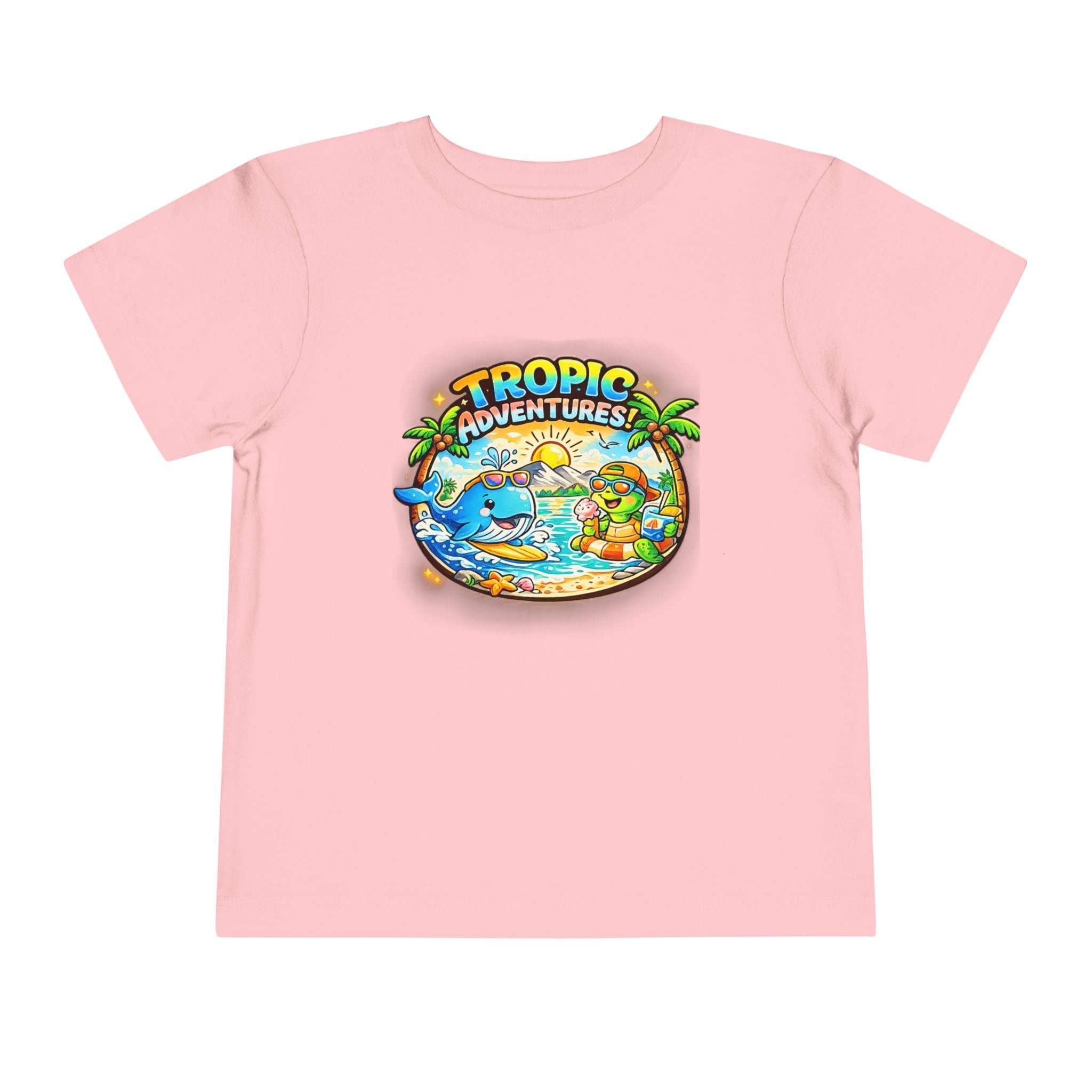 Toddler Tee — 'Tropic Adventures' Cute Beach Cartoon Shirt
